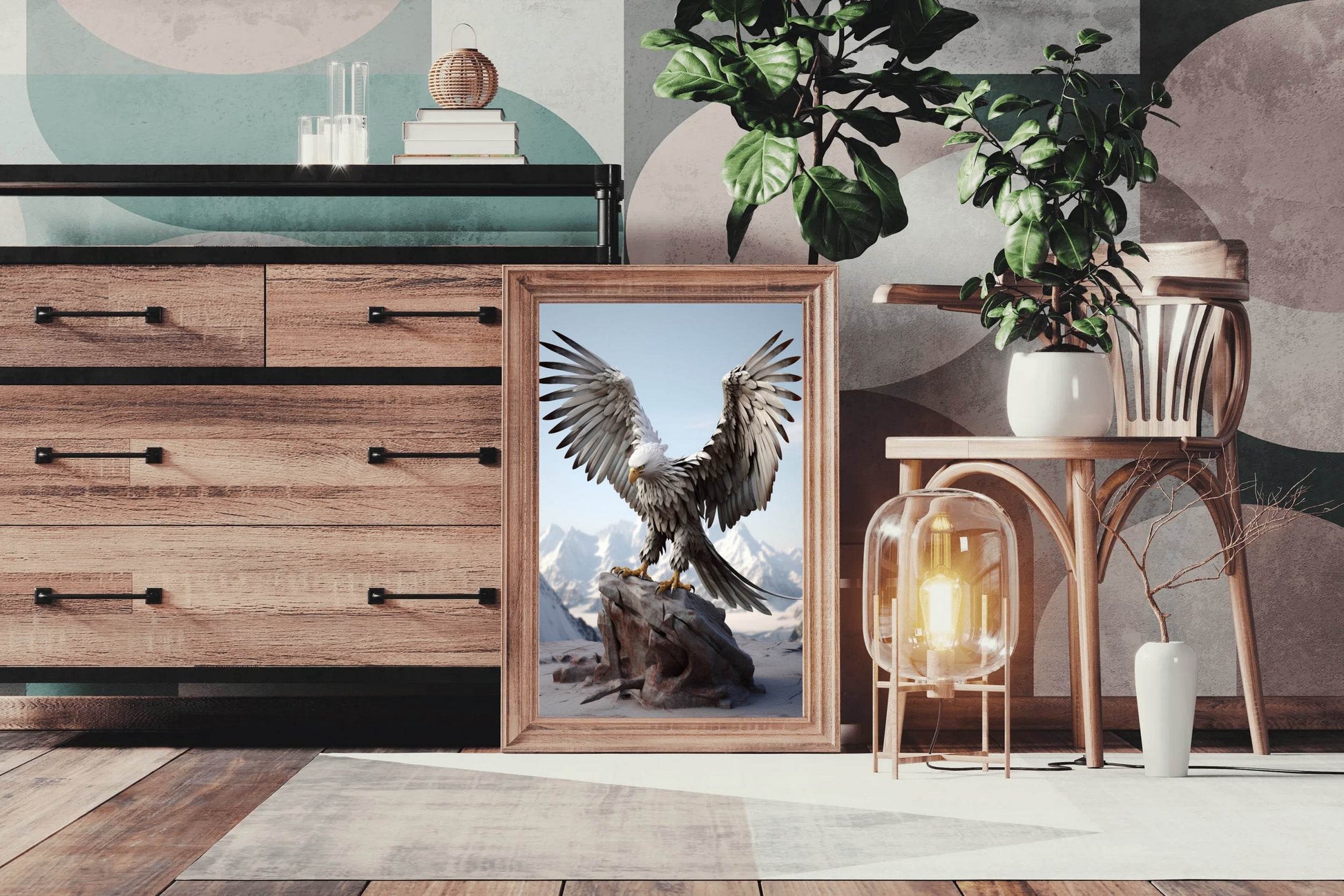 Bald Eagle With Open Wings Wall Art - beink online art store