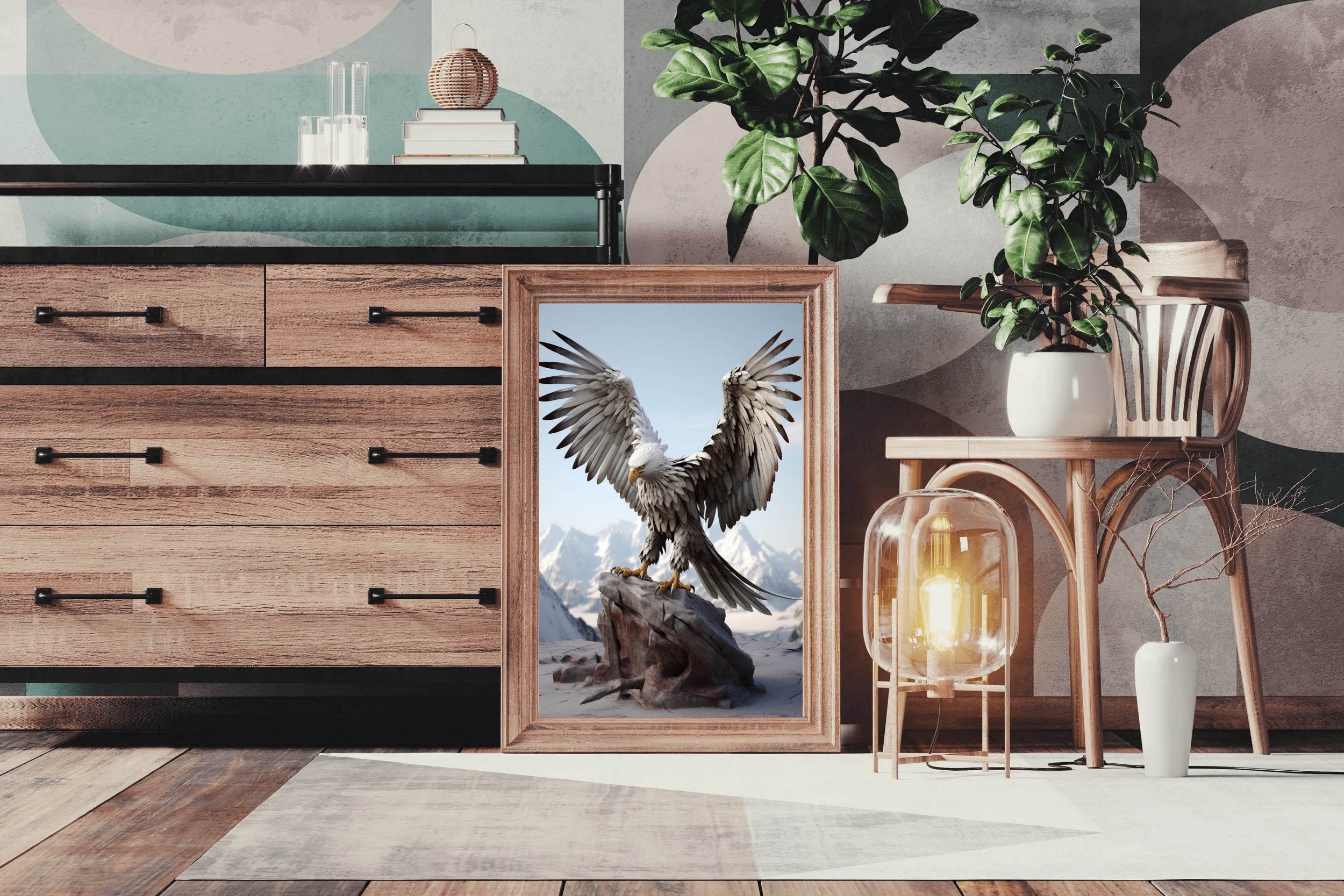 Bald Eagle With Open Wings Wall Art - beink online art store