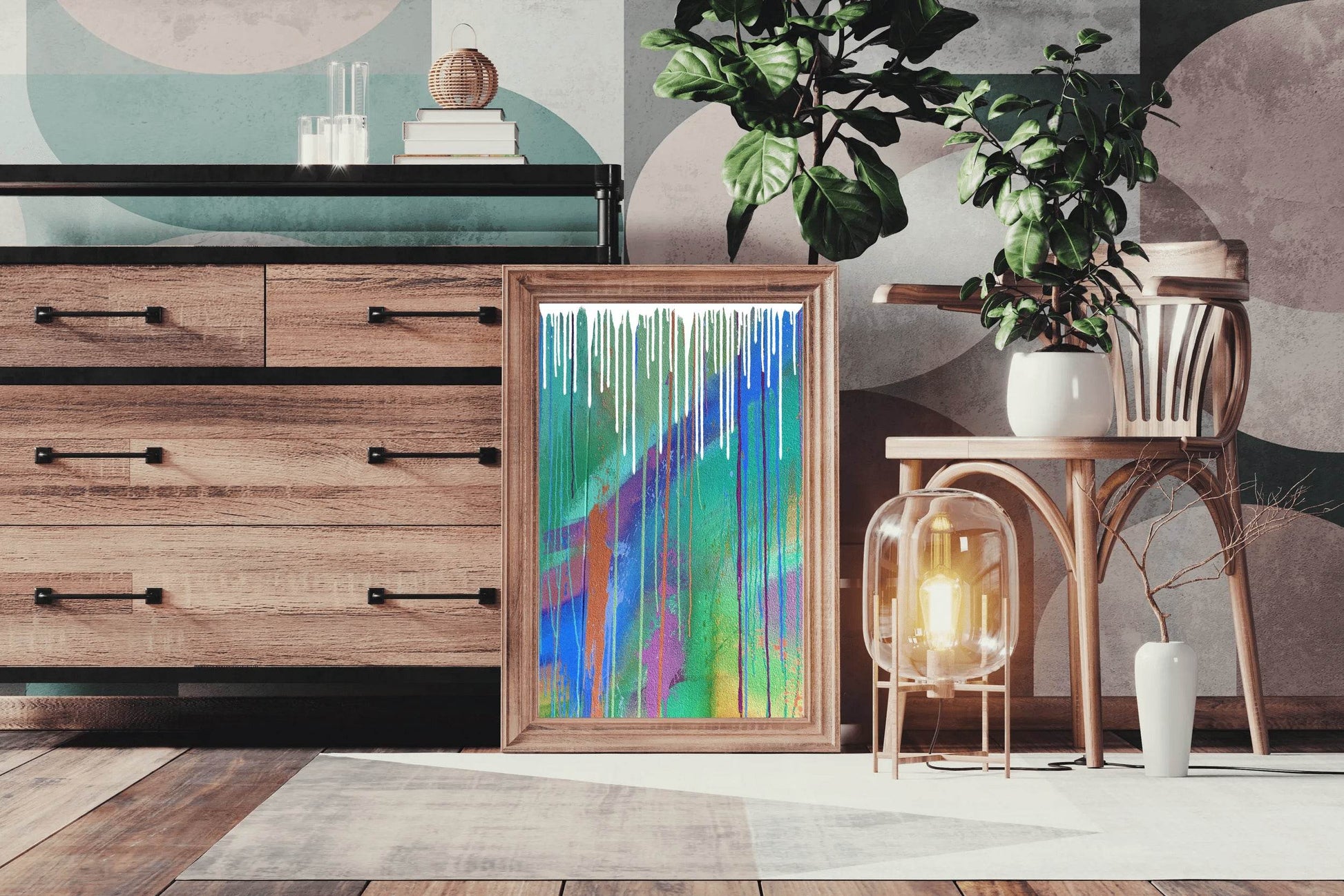 Driping Paint - Dynamic Color Play Wall Art - beink online art store