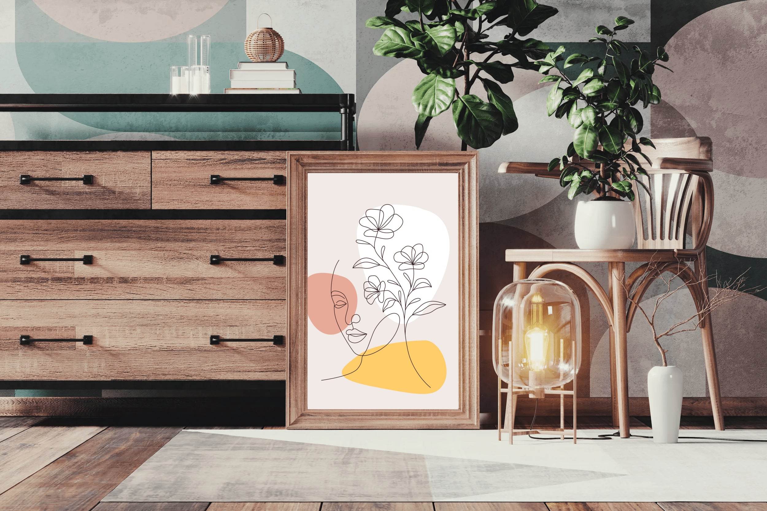 Woman With Flower Hair Wall Art - beink online art store
