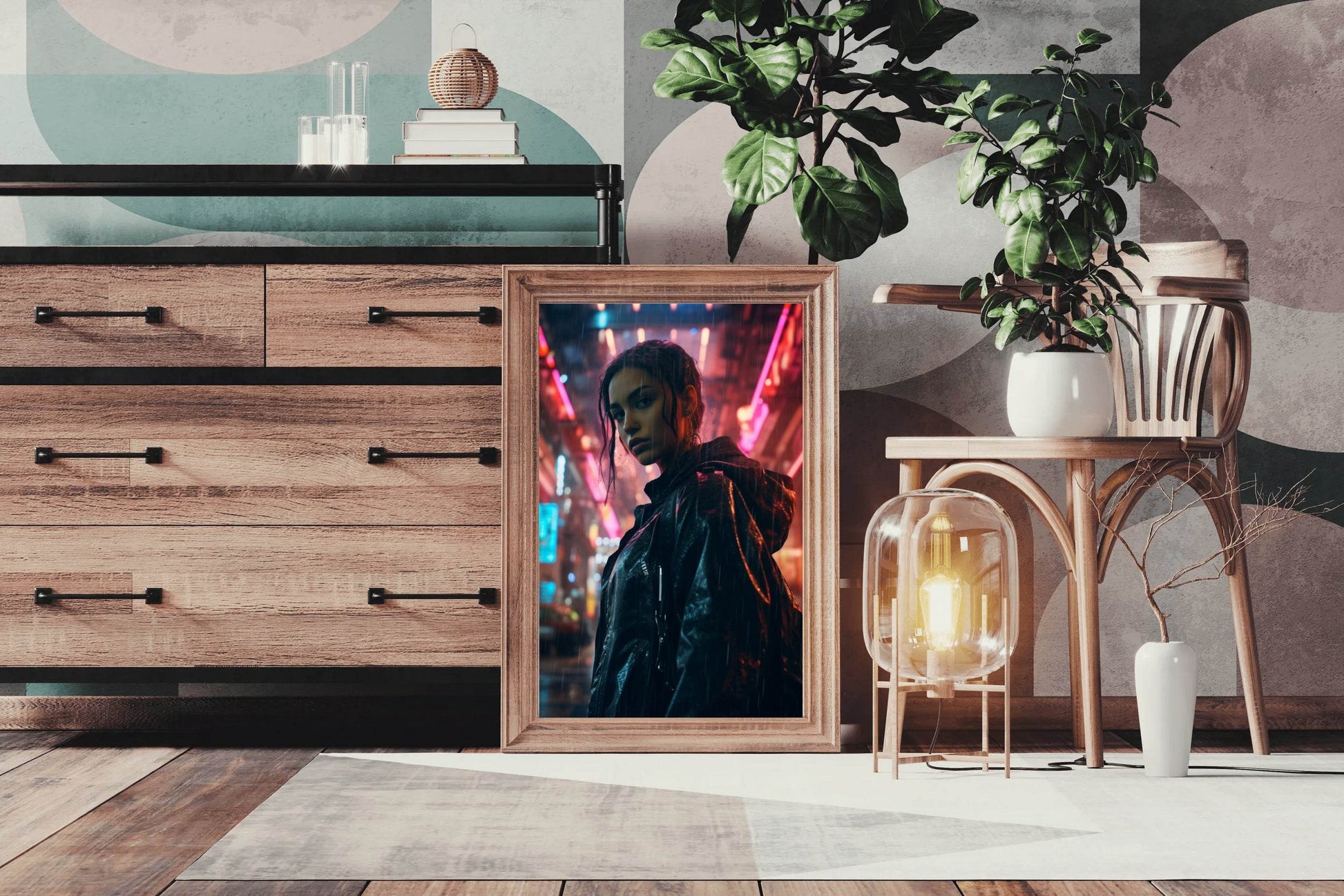 Cyberpunk Female Warrior Wall Art - beink online art store