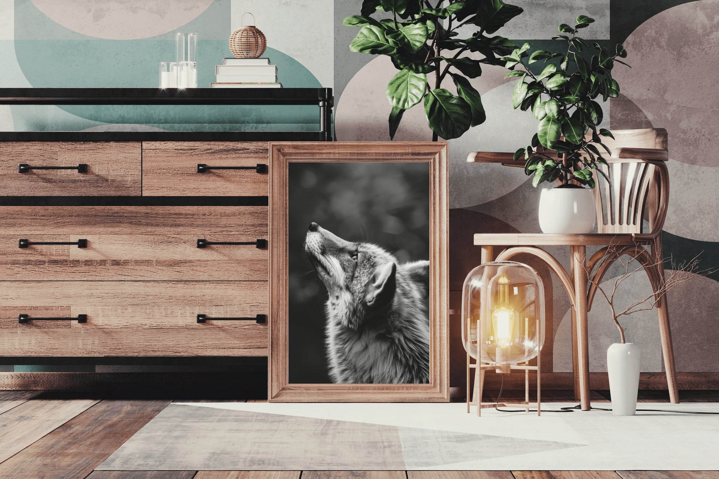 Coyote Black & White Wall Art - beink online art store