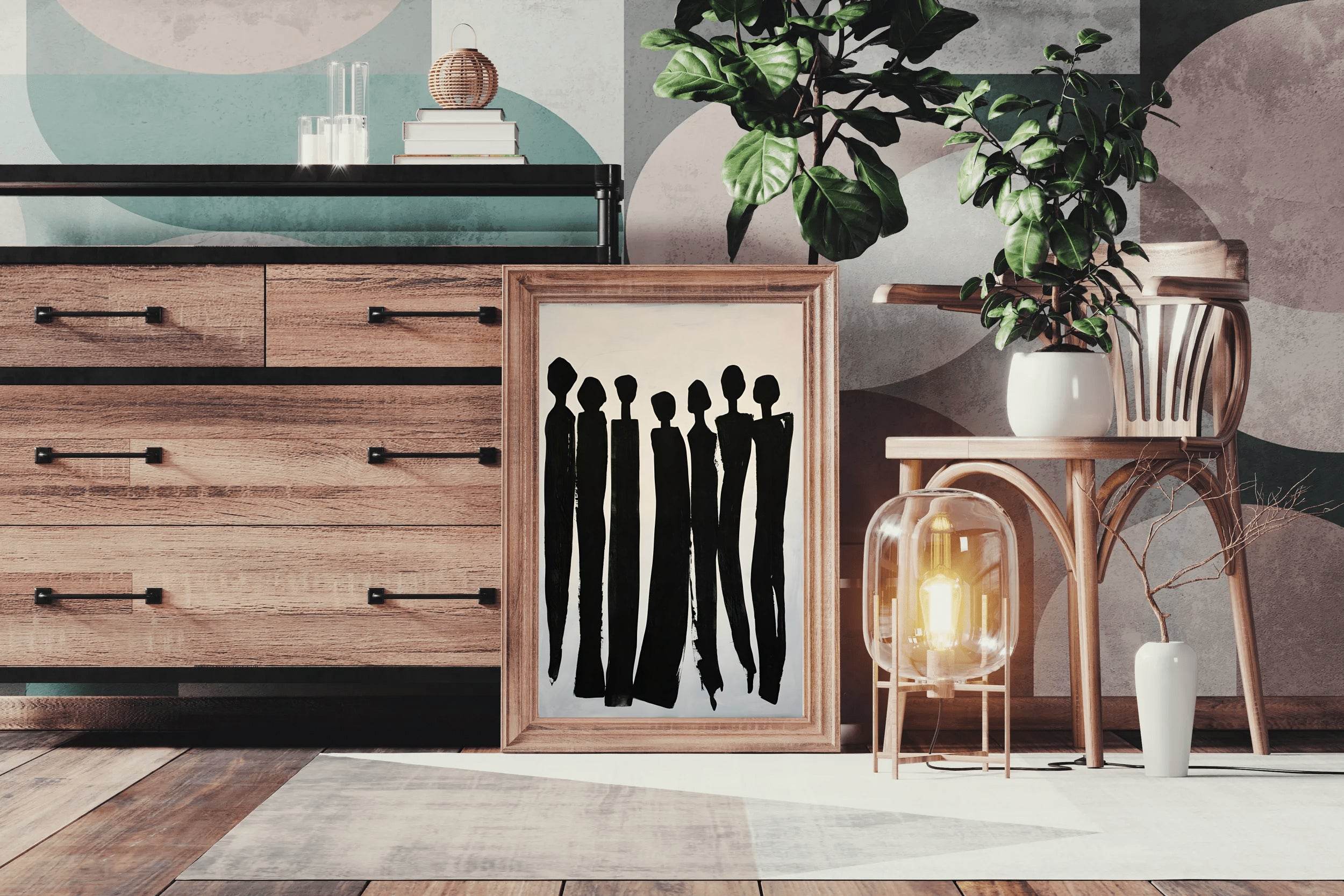 Black and White Silhouettes of People Wall Art - beink online art store