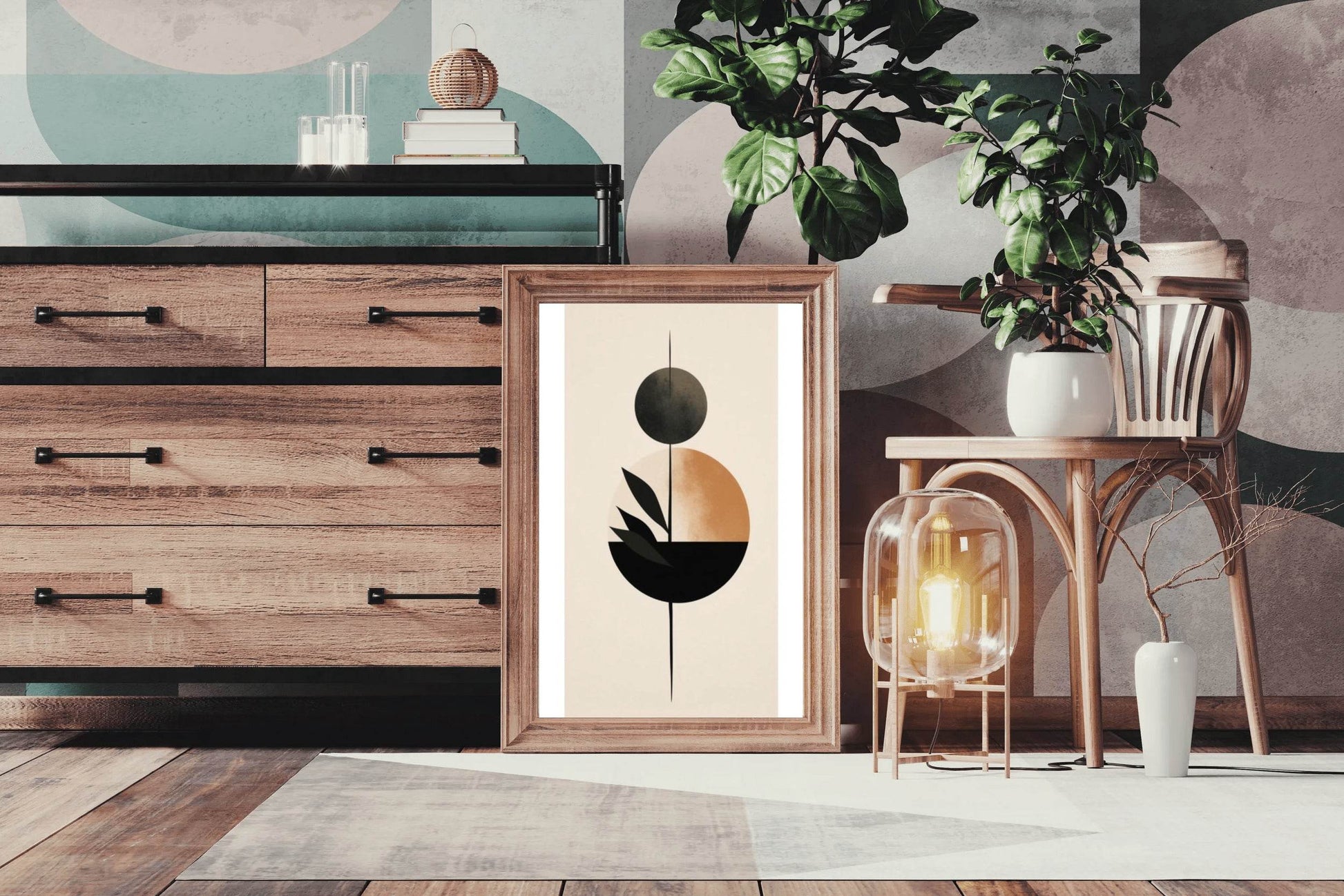 Geometric Circular Shape Abstract Wall Art - beink online art store
