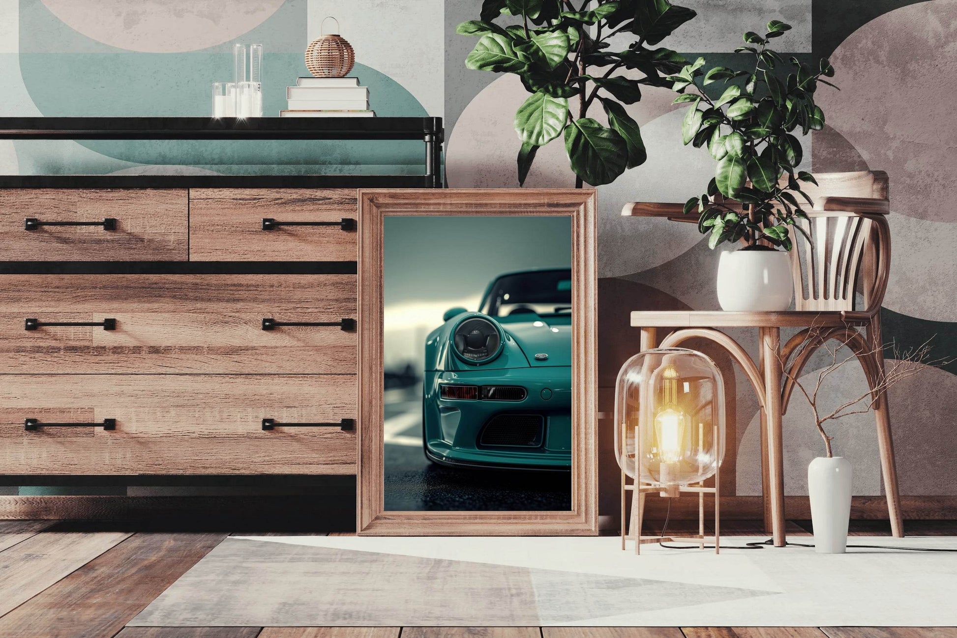 Porsche 911 RWB Blue Wall Art - beink online art store