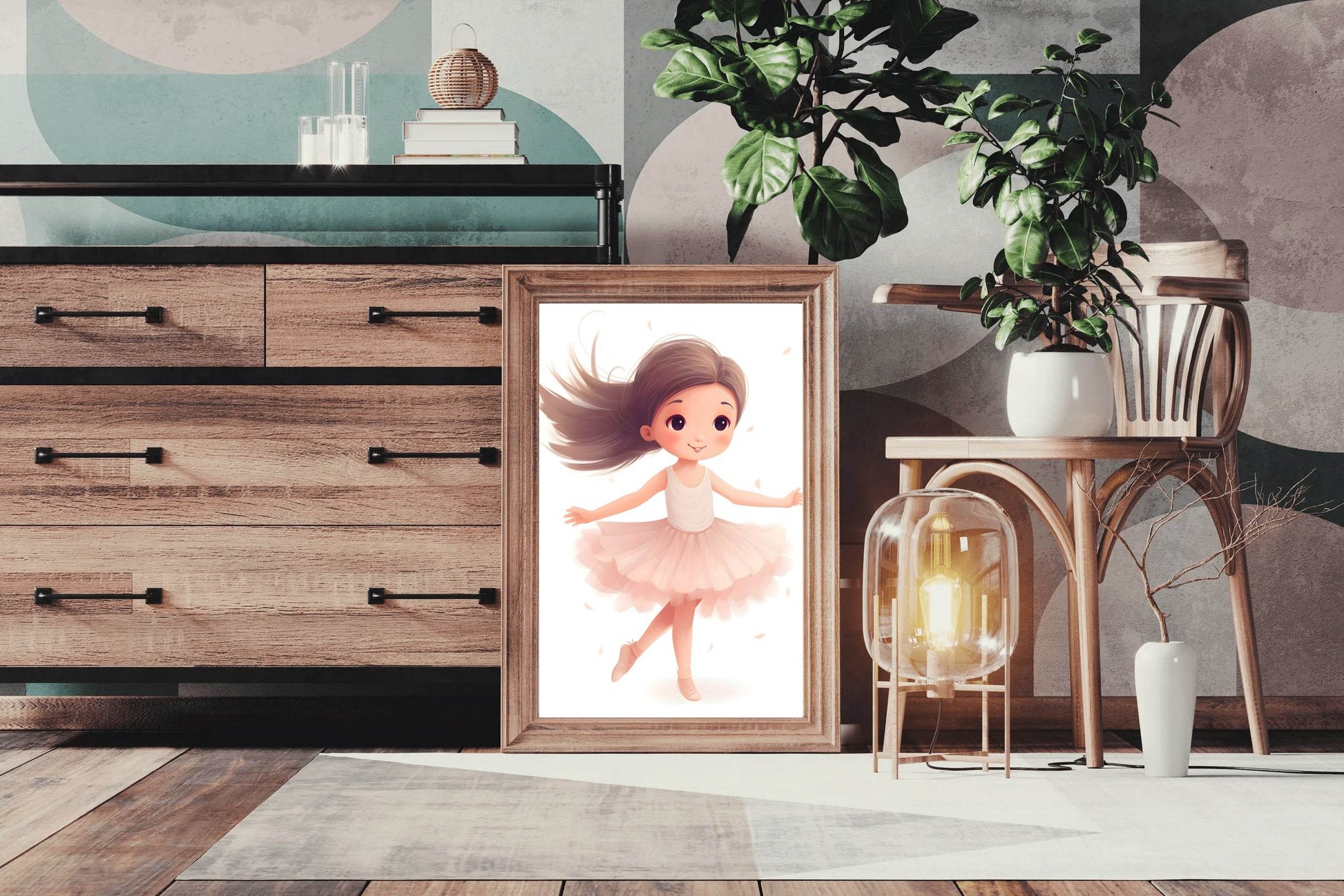 Cute Little Cartoon Girl Bellet Dancing - beink online art store