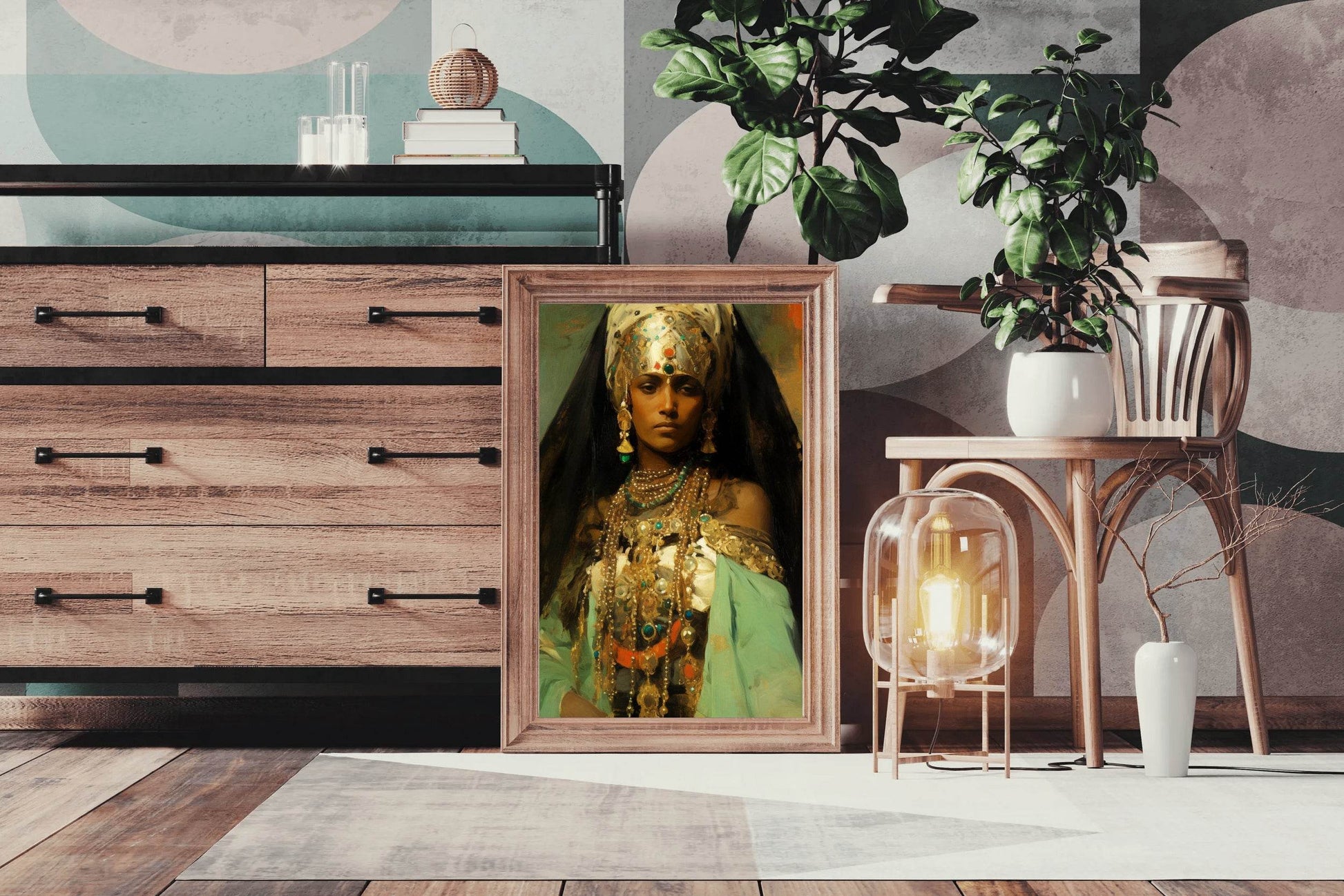 Painting The Face Of An Egyptian Woman Wall Art - beink online art store