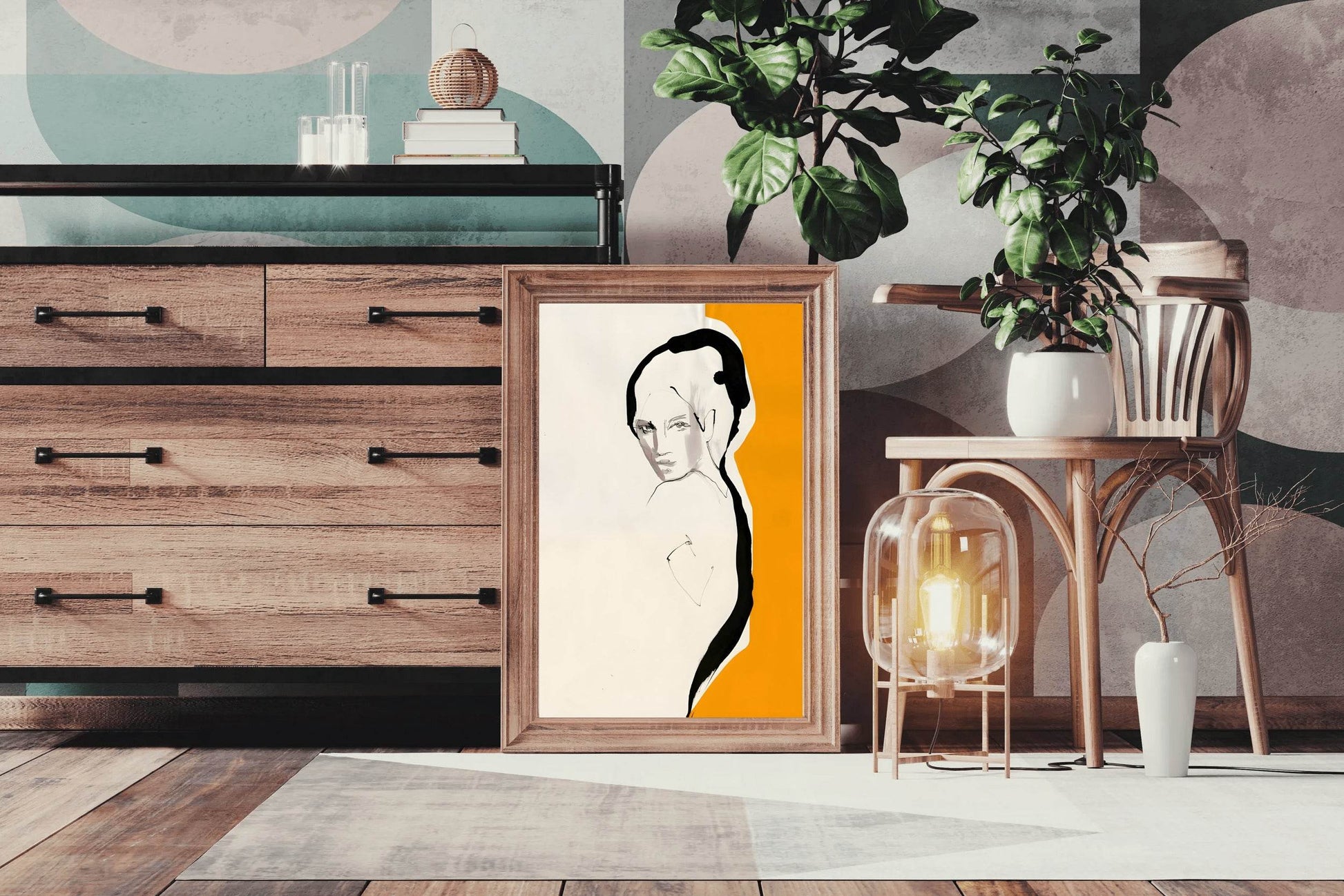Minimalist Portrait of a Women Wall Art - beink online art store