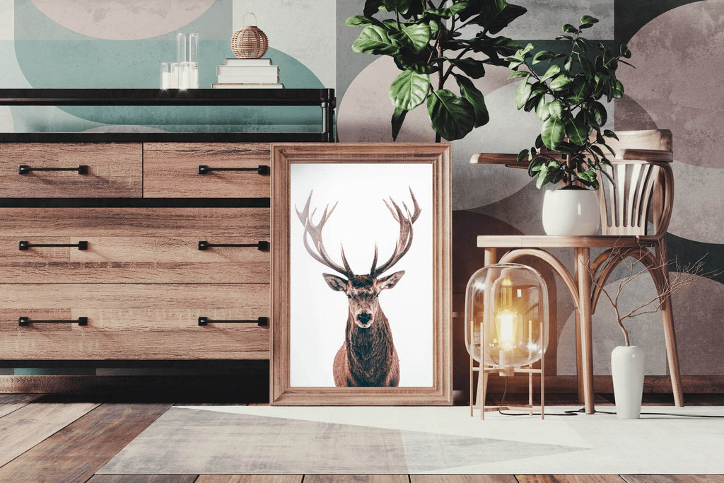 Red Deer in Snow Animal Wall Art - beink online art store