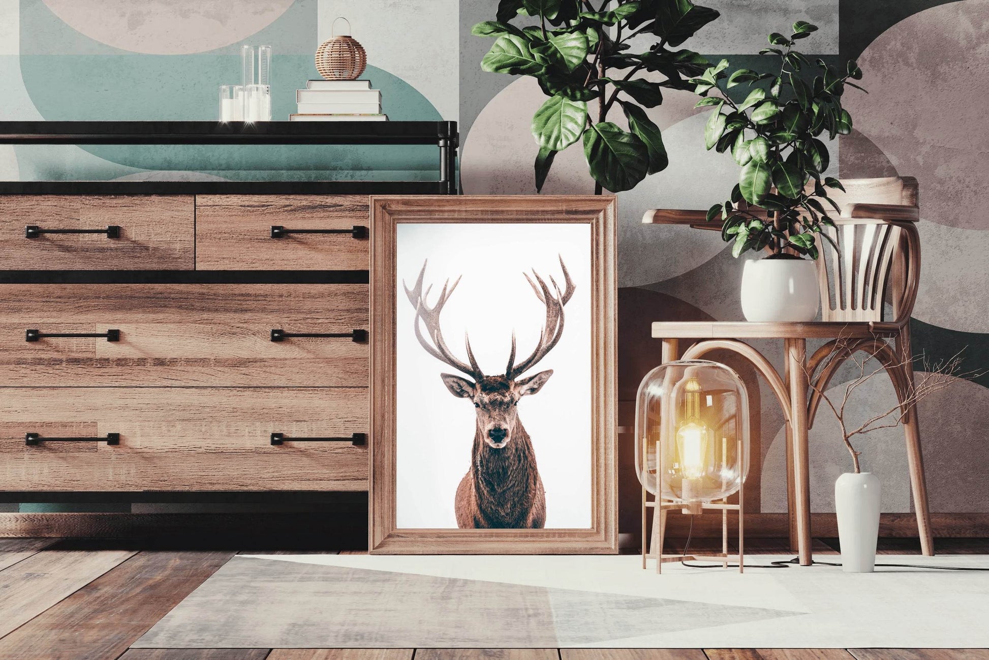 Red Deer in Snow Animal Wall Art - beink online art store