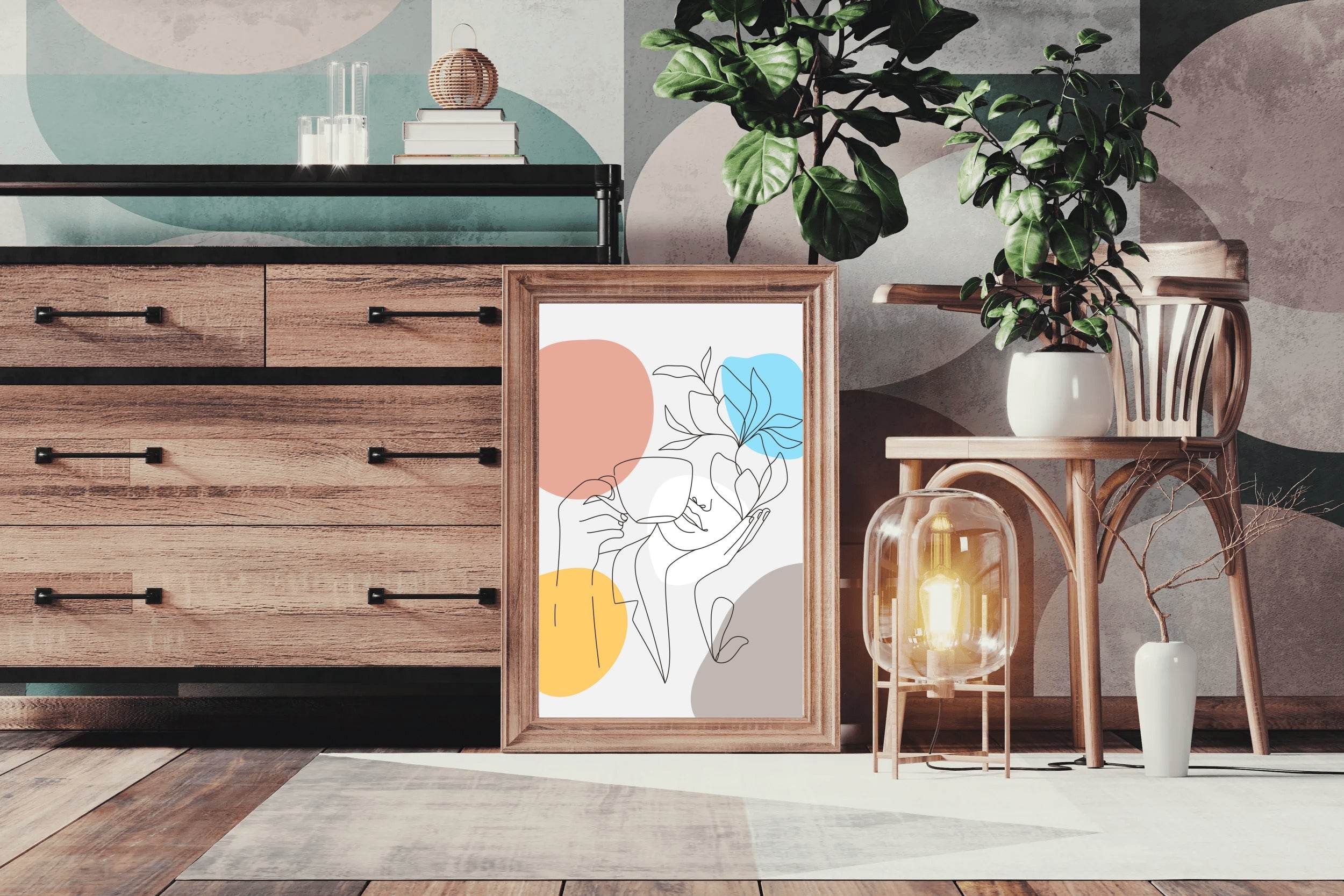 Girl Drinking Tea Wall Art - beink online art store