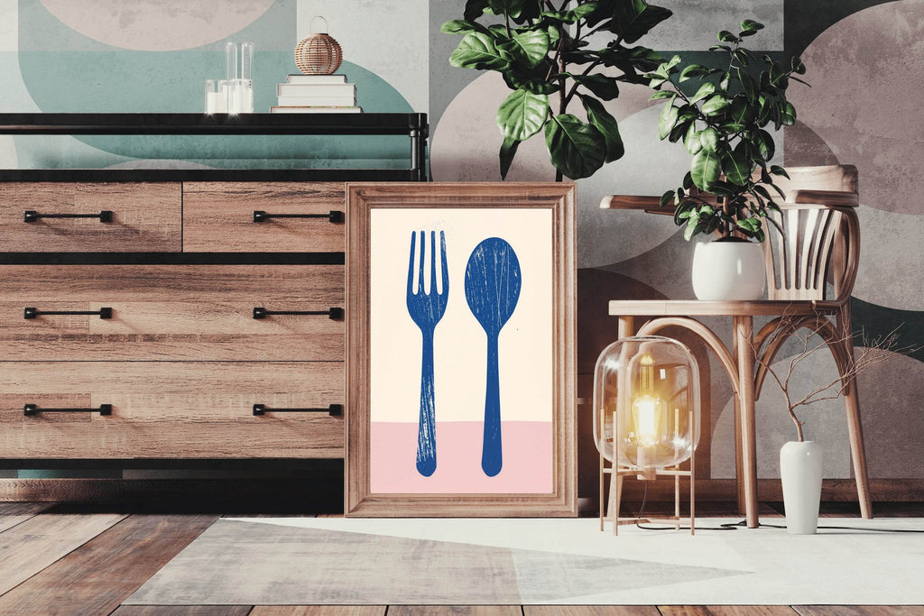 Blue Steel Utensils Wall Art - beink online art store