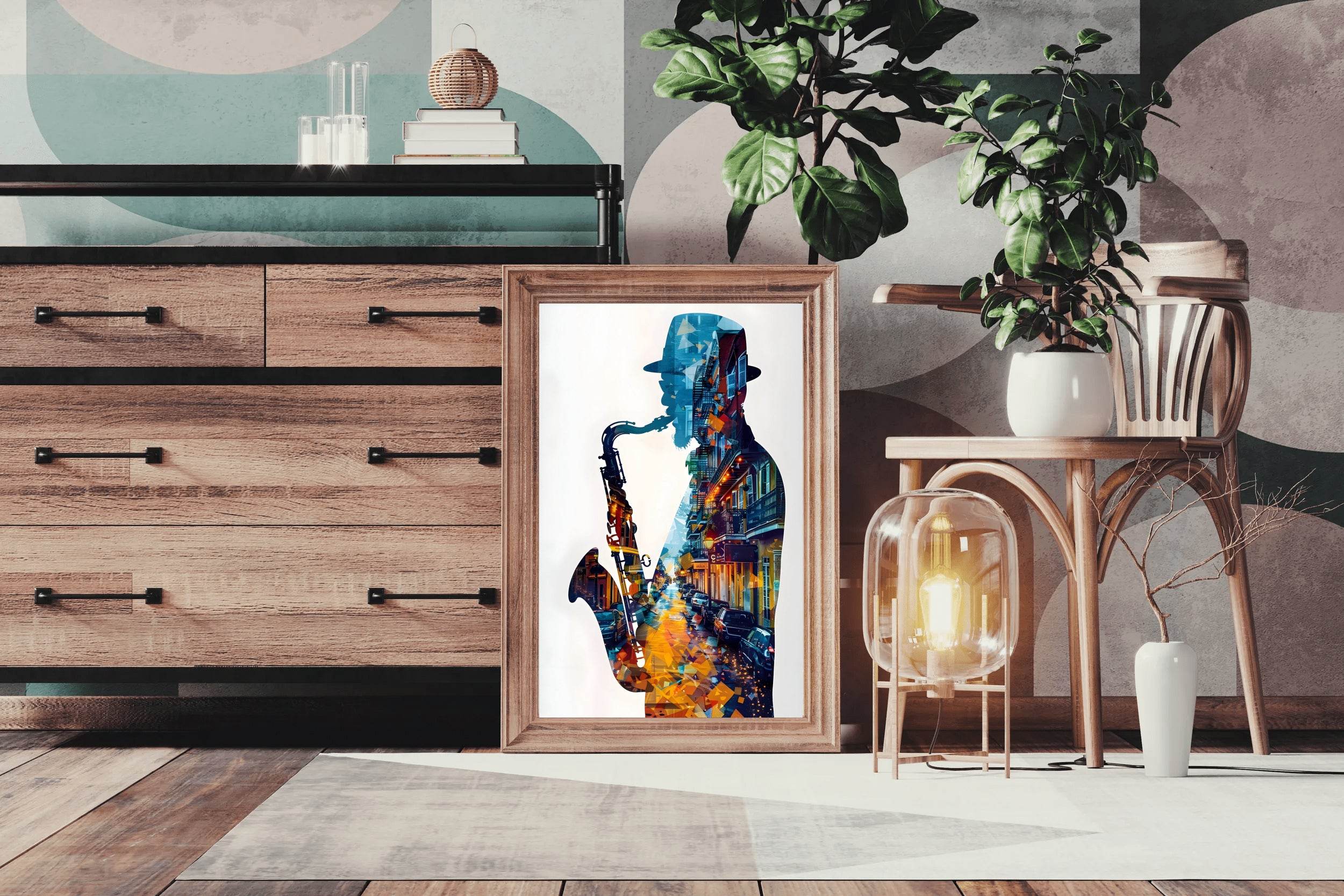 African Male Saxophonist Wall Art - beink online art store