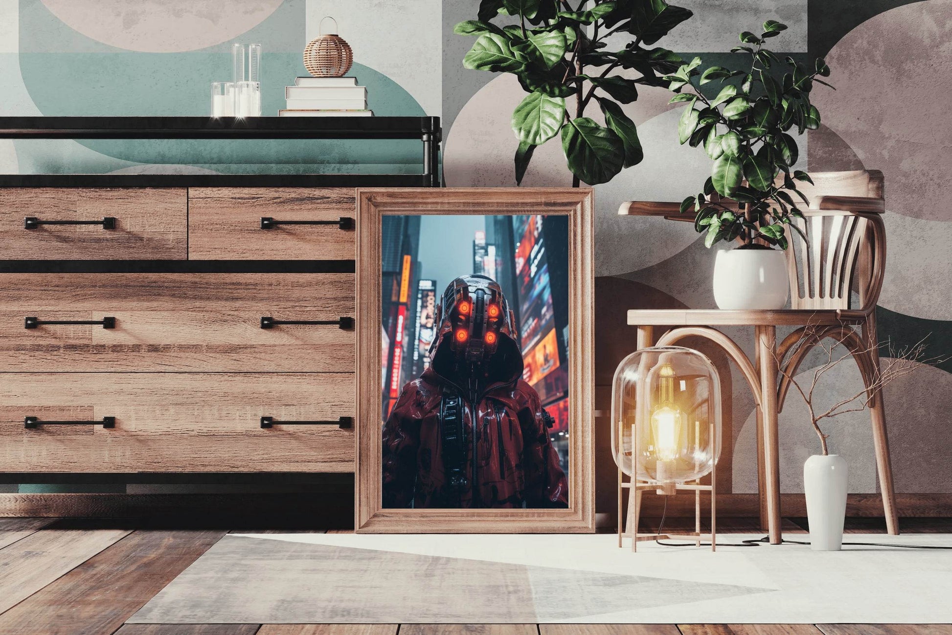 Cyberpunk Warrior Robot Wall Art - beink online art store