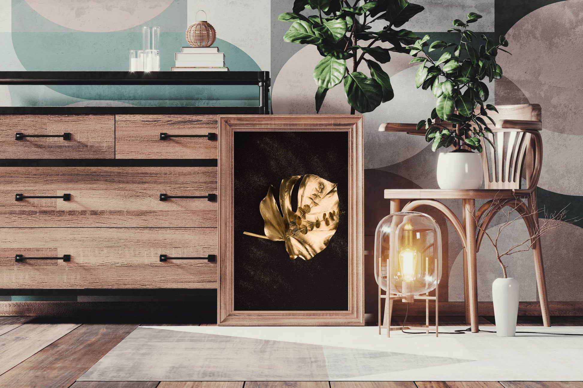 Master Flame Luxurious Black & Gold - beink online art store