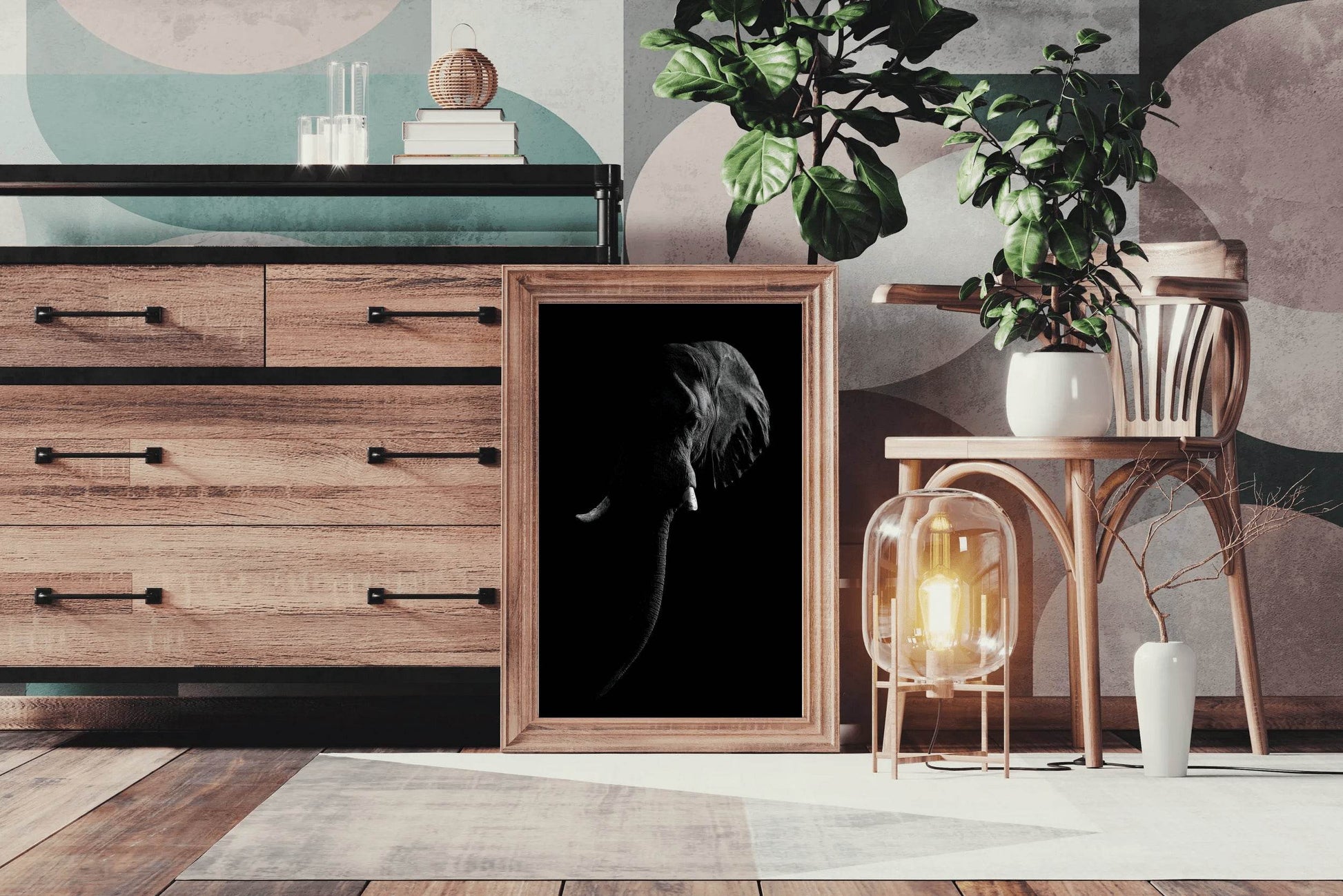 Elephant Black & White Wall Art - beink online art store