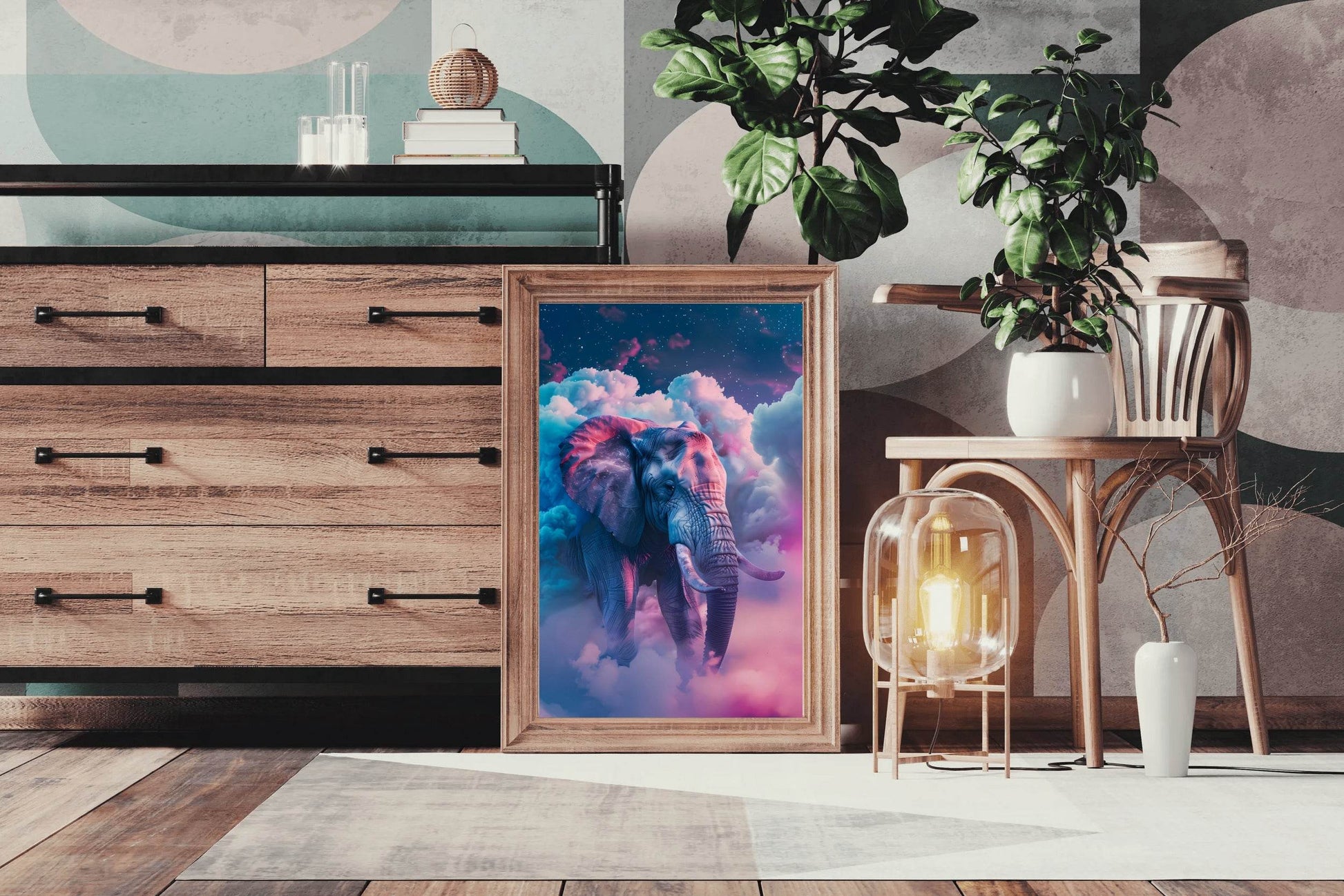 Digital Painting of Fantasy Elephant Wall Art - beink online art store