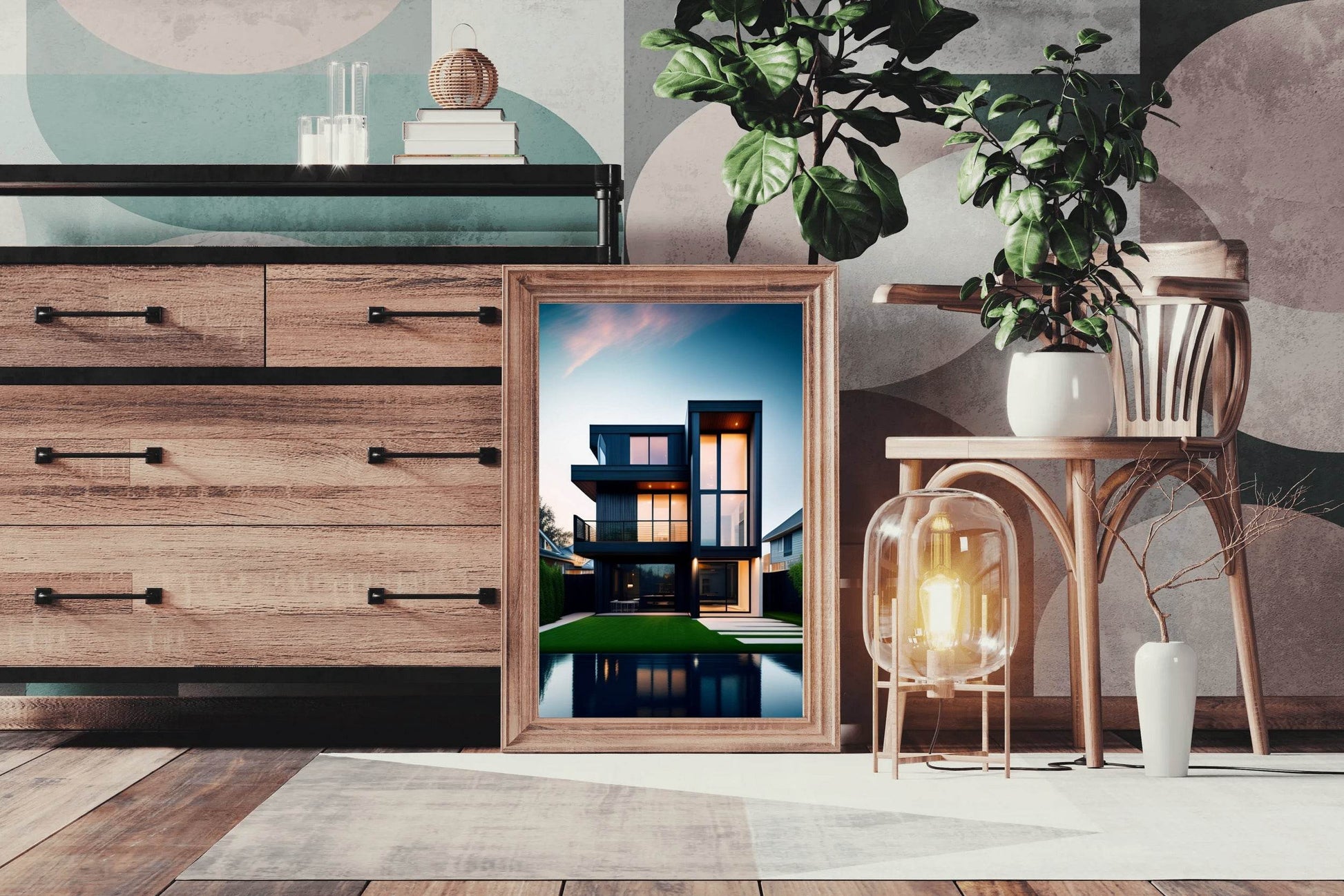 Brutalist Villa Architecture Wall Art - beink online art store