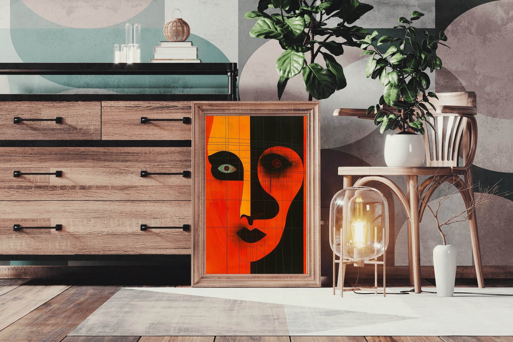 Orange Face Wall Art - beink online art store