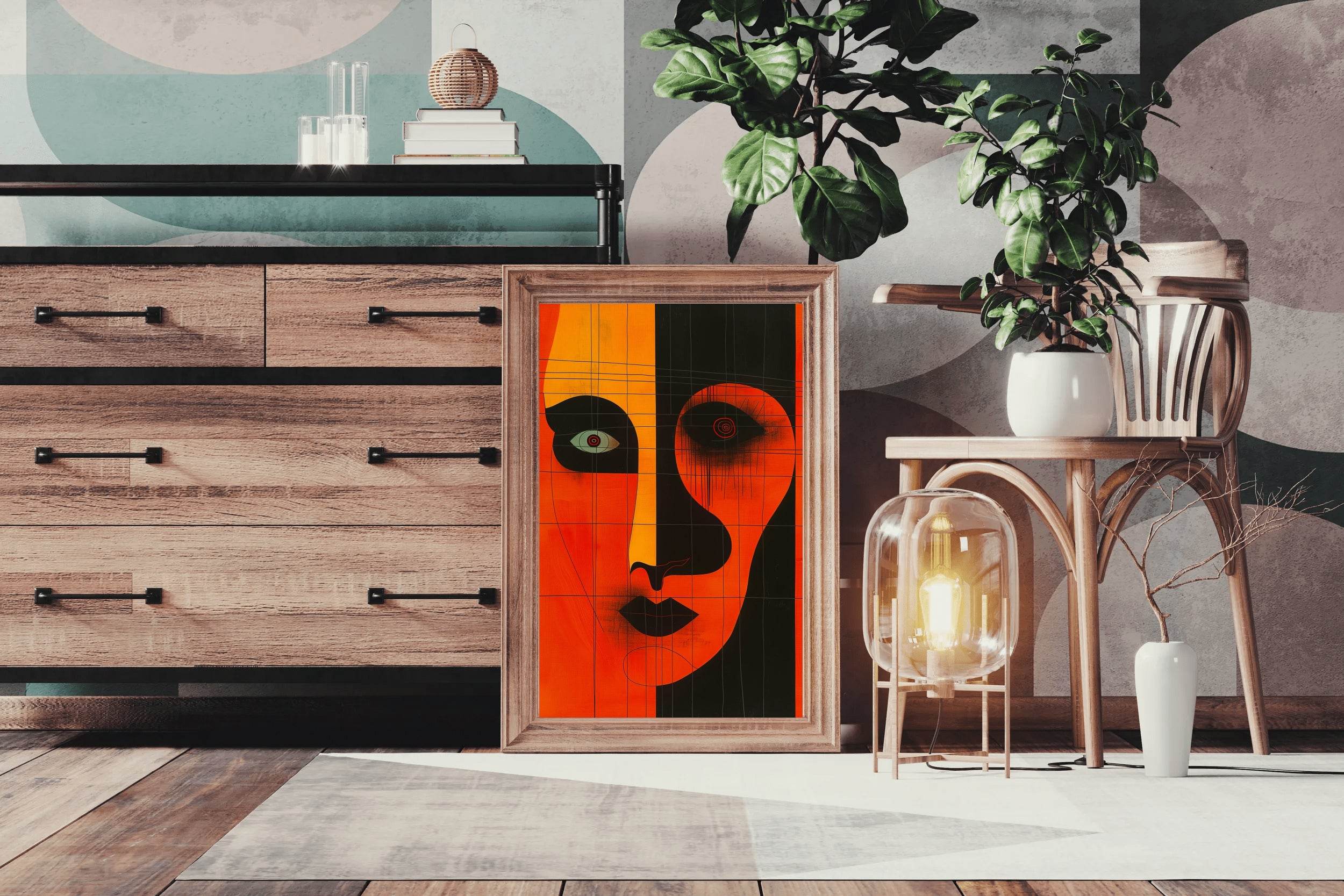Orange Face Wall Art - beink online art store