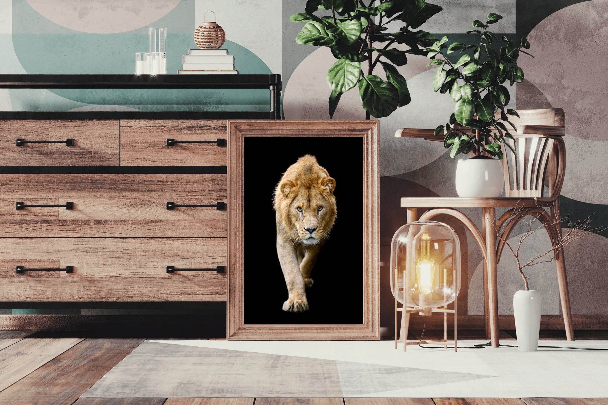 Asiatic Lion Animal Wall Art - beink online art store