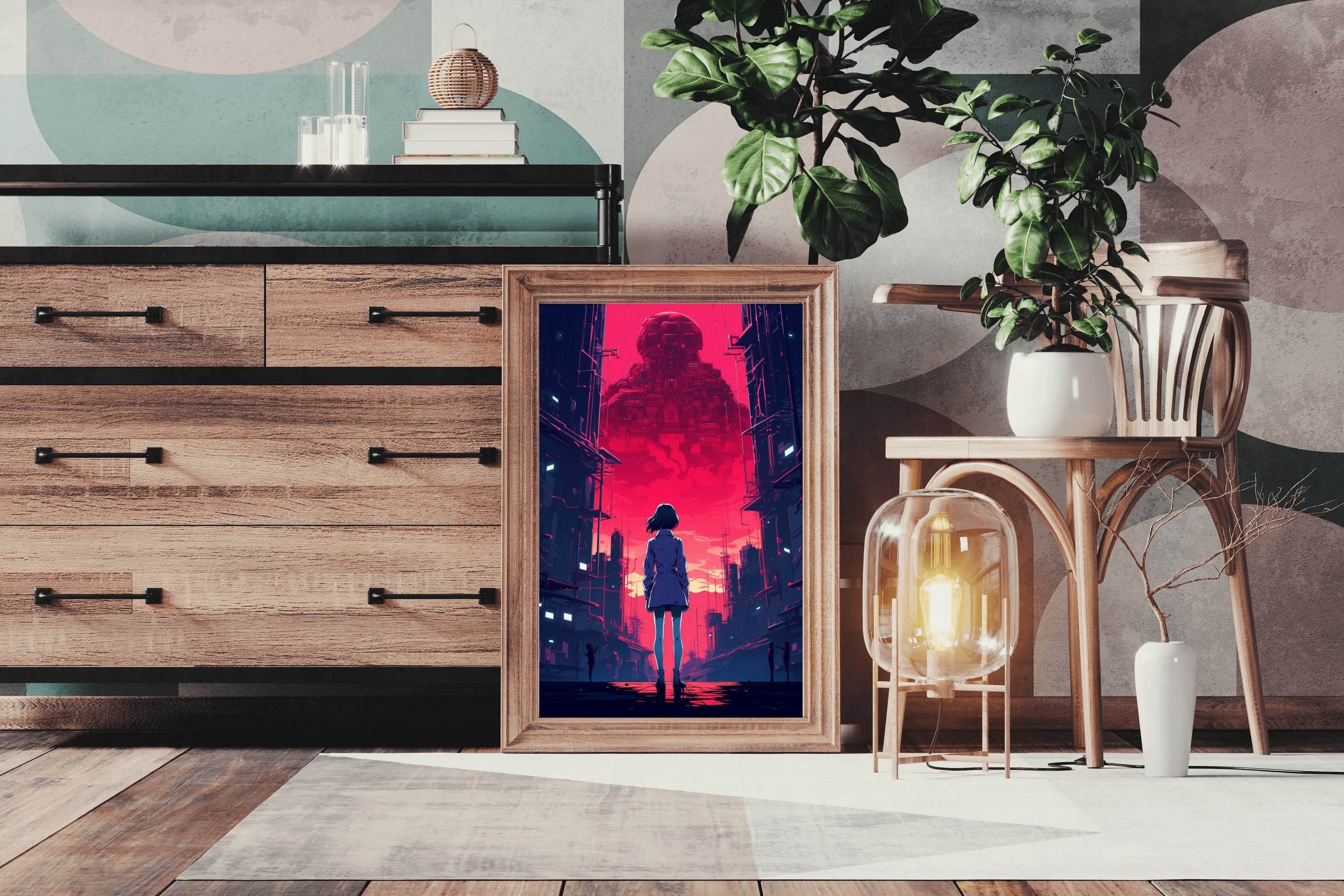 Anime Girl Standing in a Dark Alley Wall Art - beink online art store