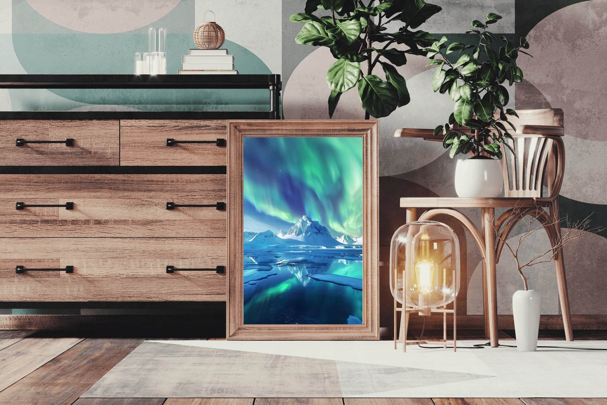 Arctic Aurora Reflection Wall Art - beink online art store