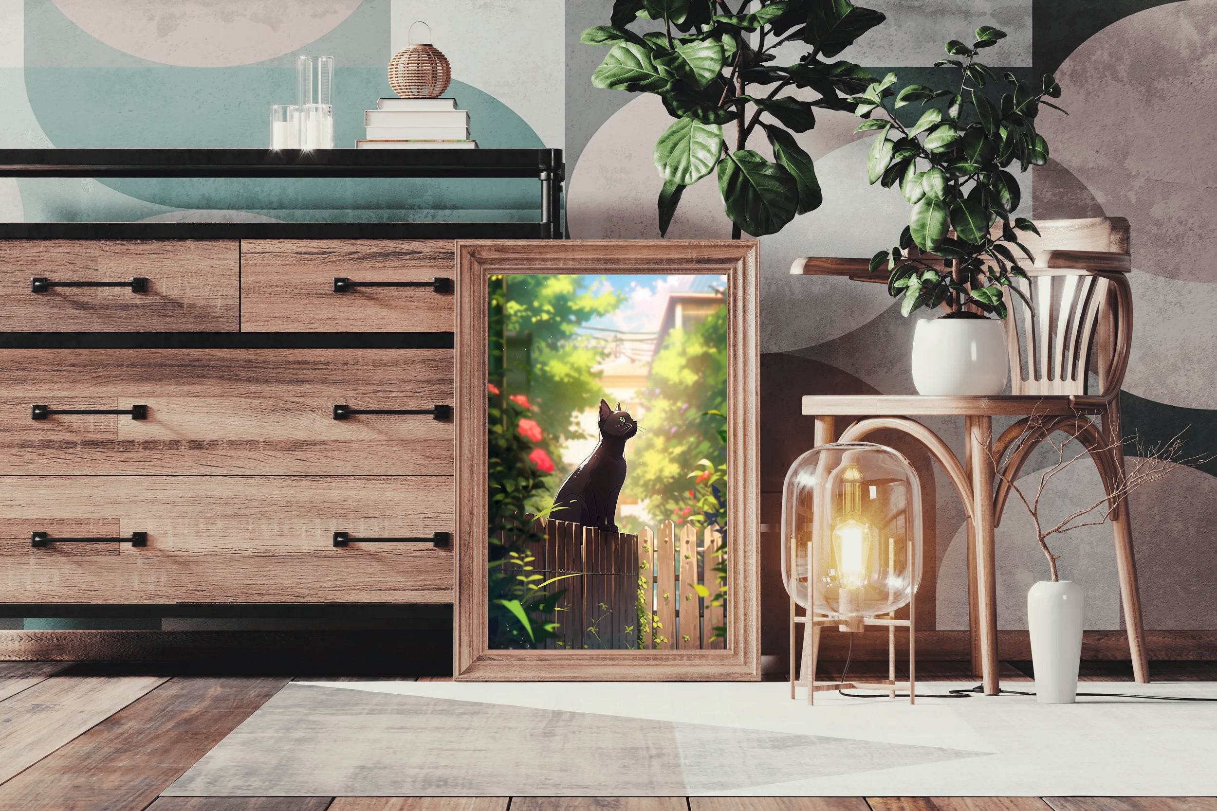 Beautiful Anime Cat Wall Art - beink online art store