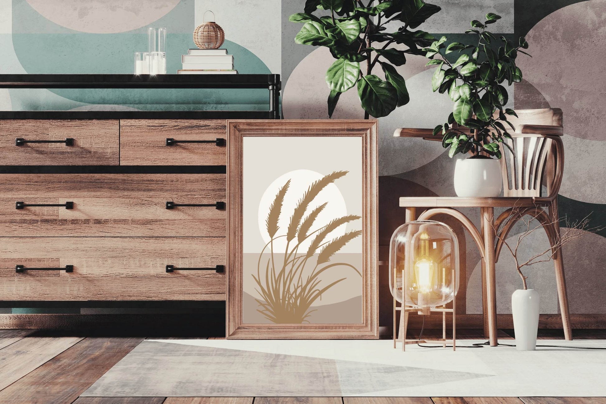 Pampas Grass At Sunset Wall Art - beink online art store