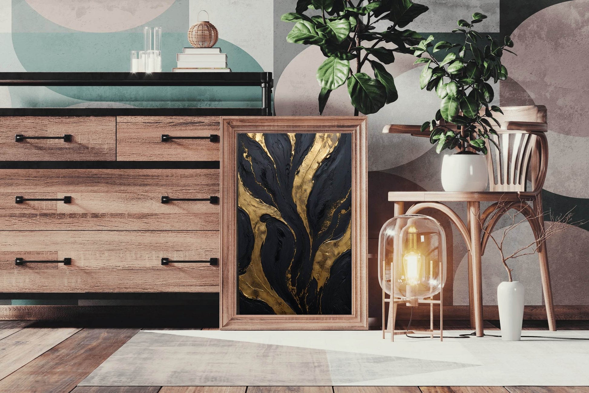 Marble With Black and Gold Texture Wall Art - beink online art store