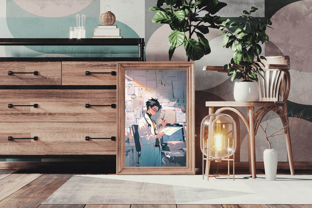 Rendering of Anime Doctor at Job Anime Wall Art - beink online art store
