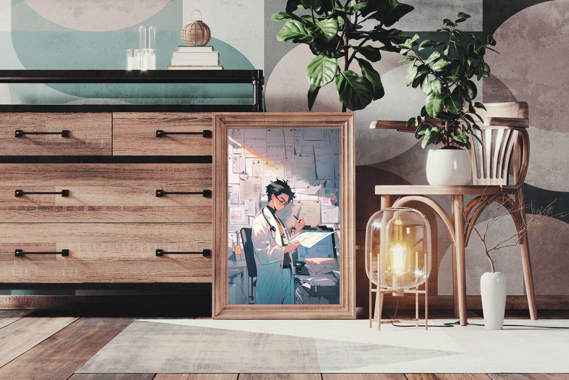 Rendering of Anime Doctor at Job Anime Wall Art - beink online art store