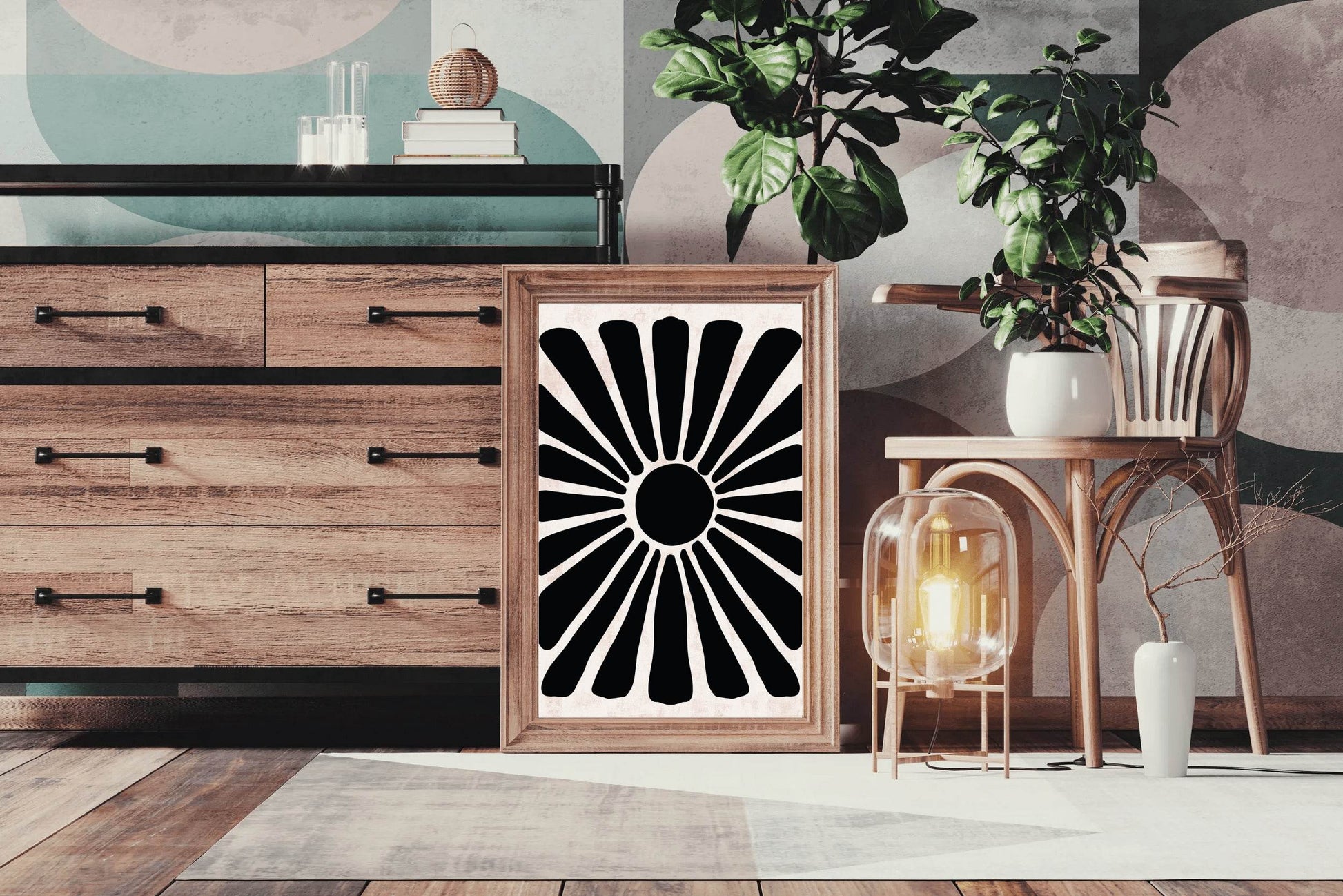 Dark Hawaiian Flower Wall Art - beink online art store