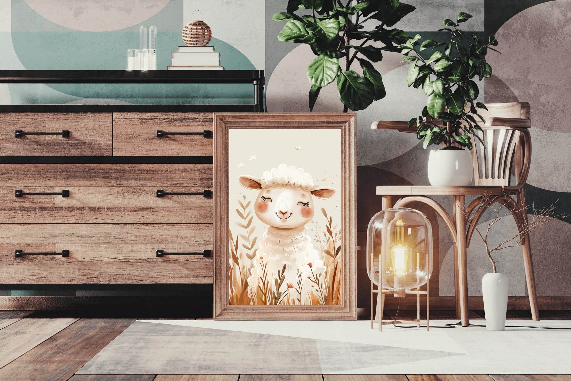 Cute Sheep Illustration Wall Art - beink online art store