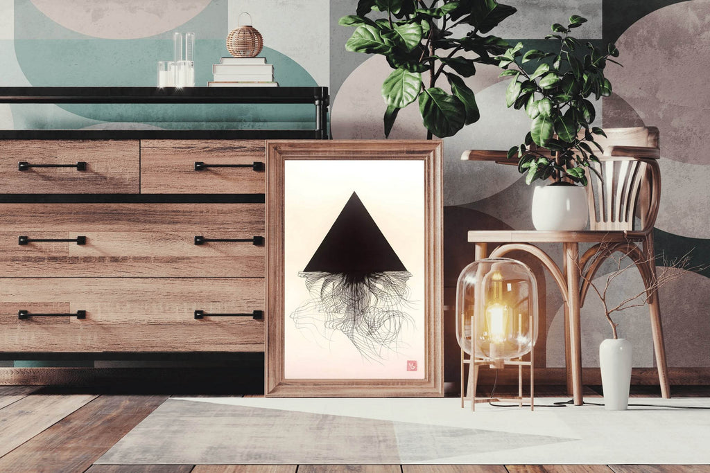Black Pyramid Modern Wall Art - beink online art store