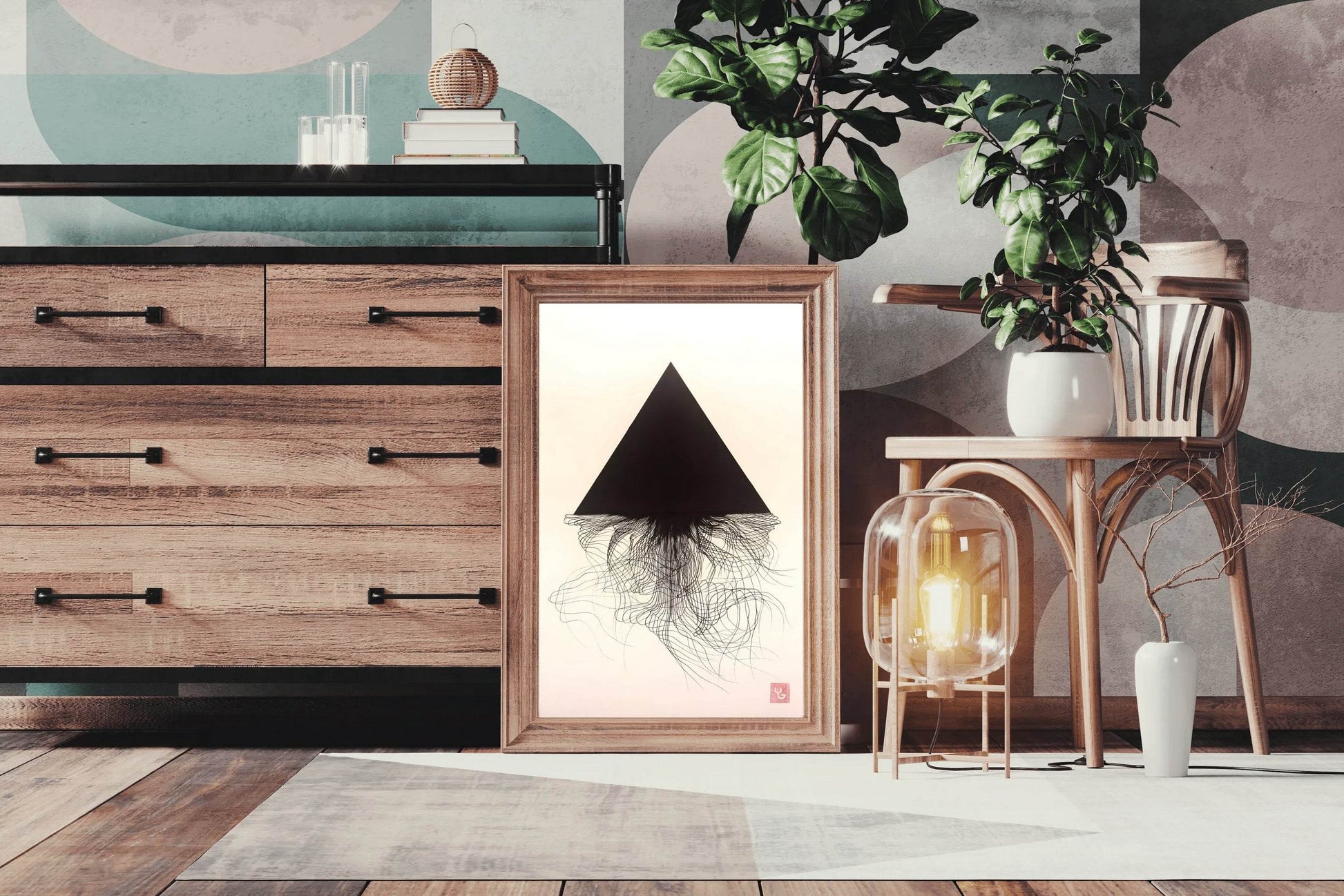 Black Pyramid Modern Wall Art - beink online art store