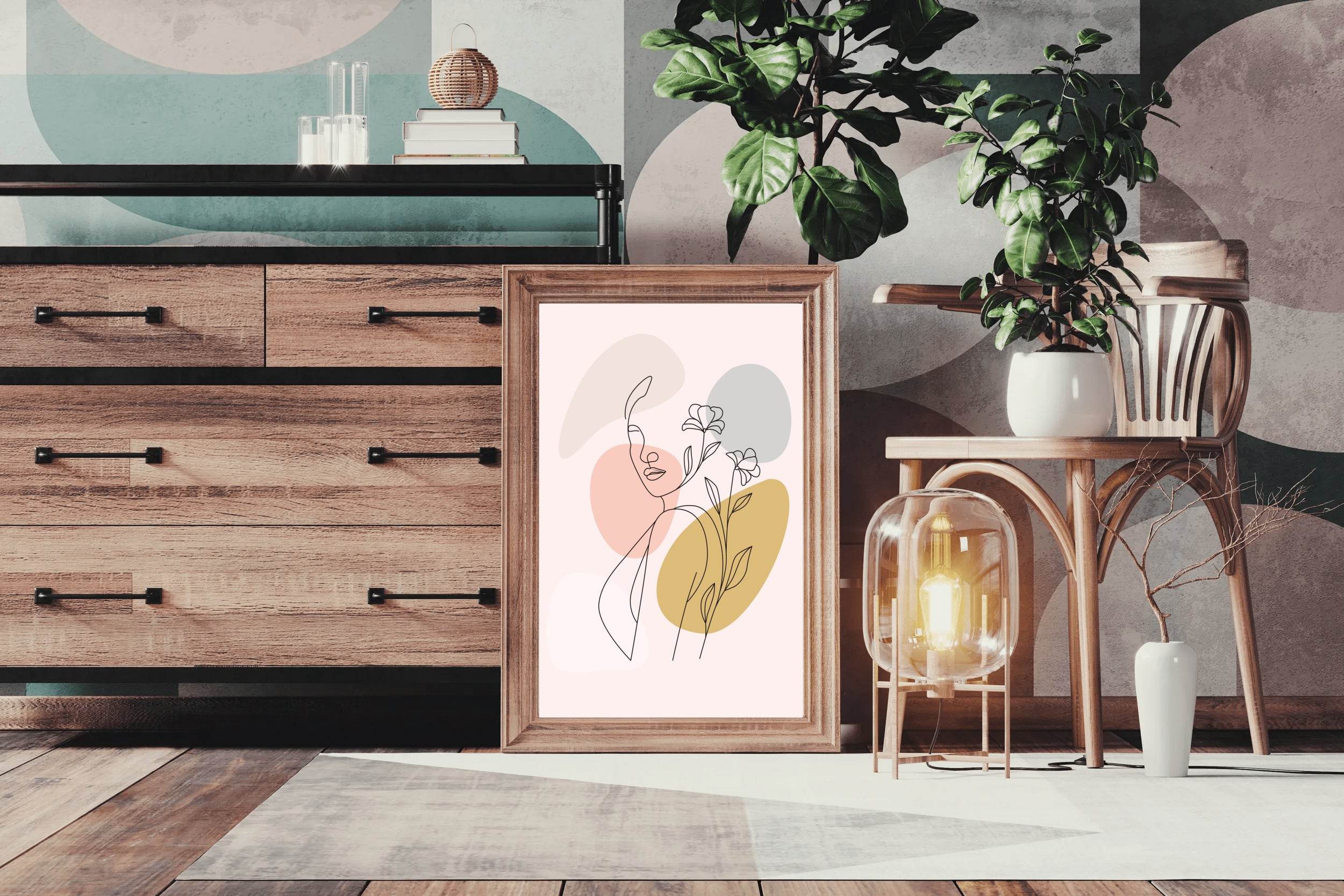 Beautiful Woman Among Flowers Wall Art - beink online art store