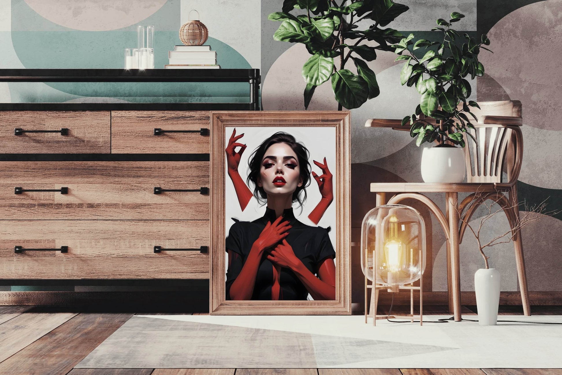 Lady with Vampire Theme Wall Art - beink online art store