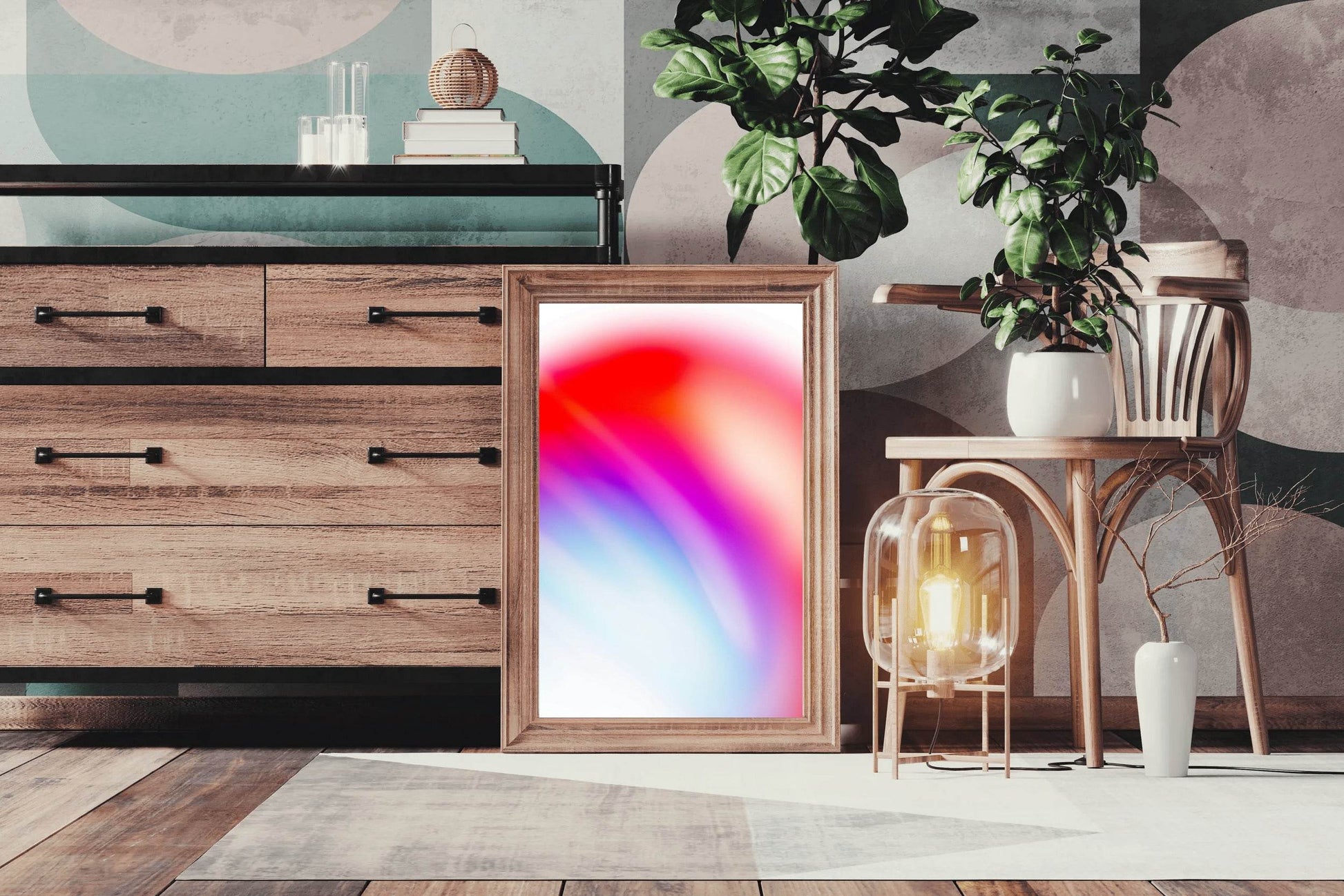 Red and Purple Light Shade Abstract Wall Art - beink online art store