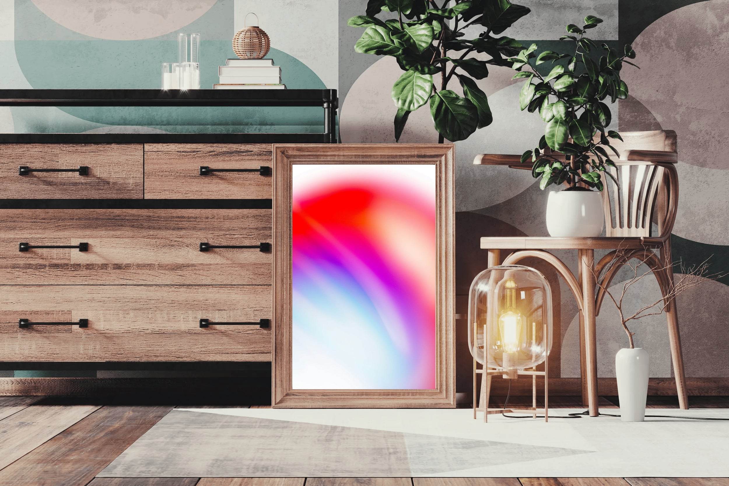Red and Purple Light Shade Abstract Wall Art - beink online art store