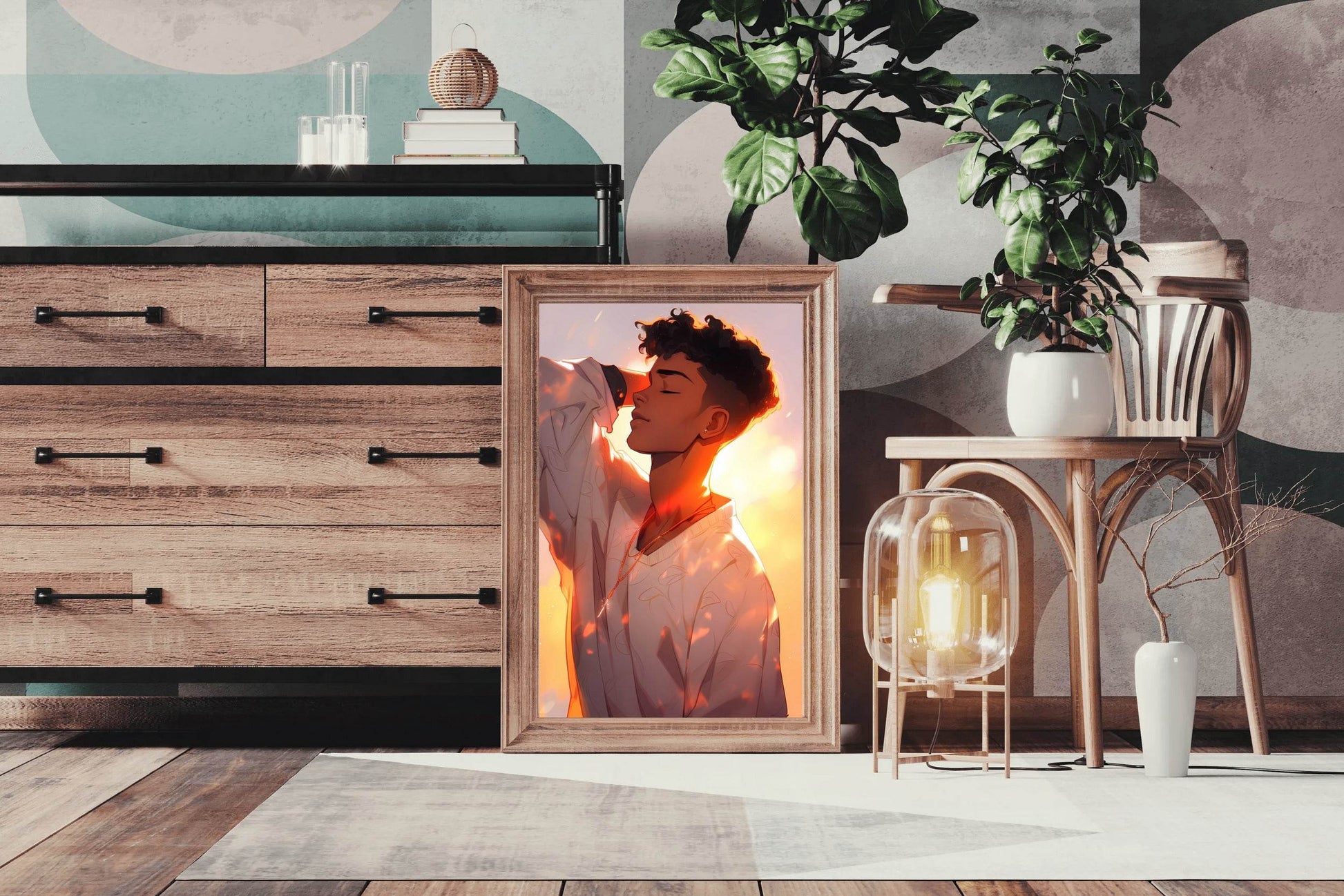 Anime Style Man Portrait Anime Wall Art - beink online art store