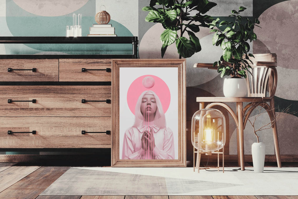 Lady in Pink Modern Wall Art - beink online art store