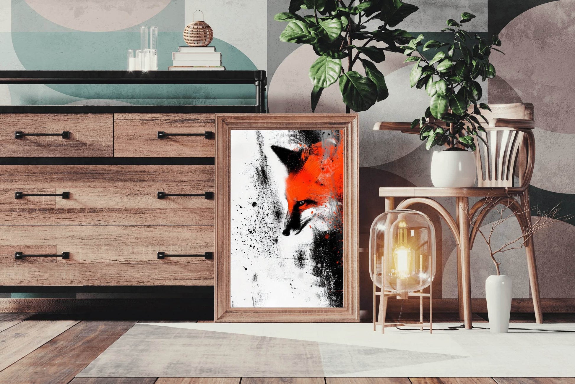 Fox Oil Painting Wall Art - beink online art store