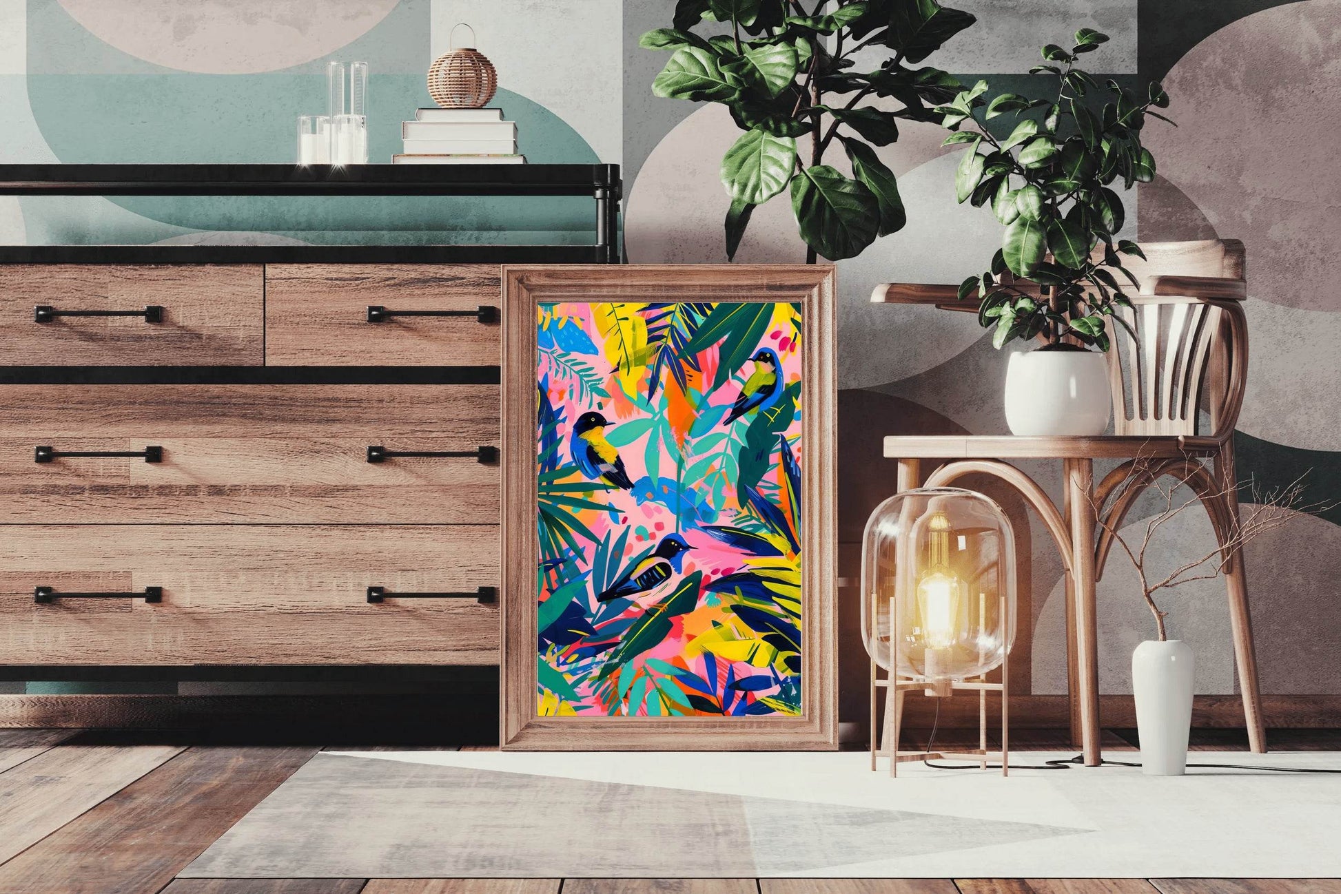 Tropical Vibrant Aviary Wall Art - beink online art store