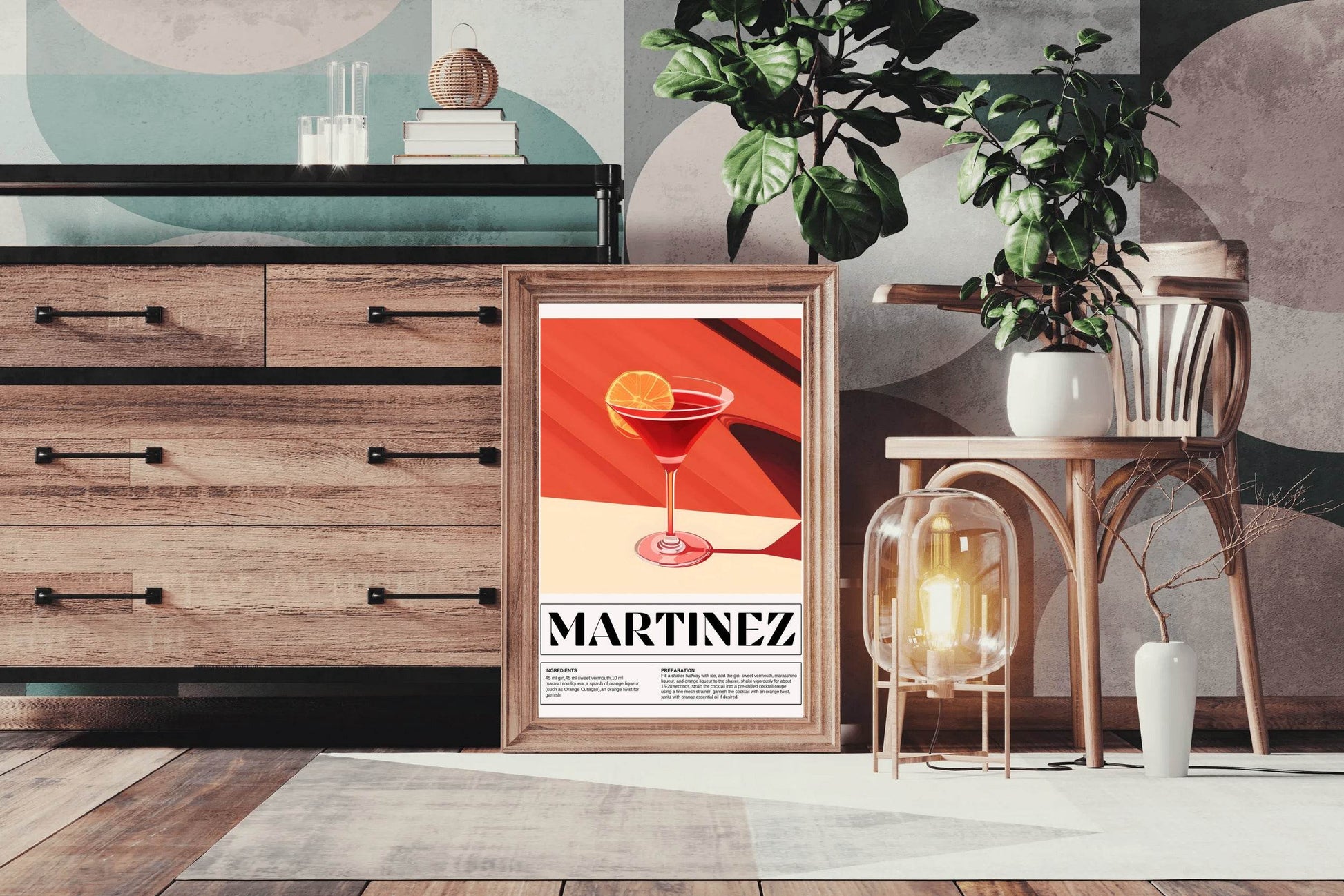 Red Martinez cocktail Wall Art - beink online art store