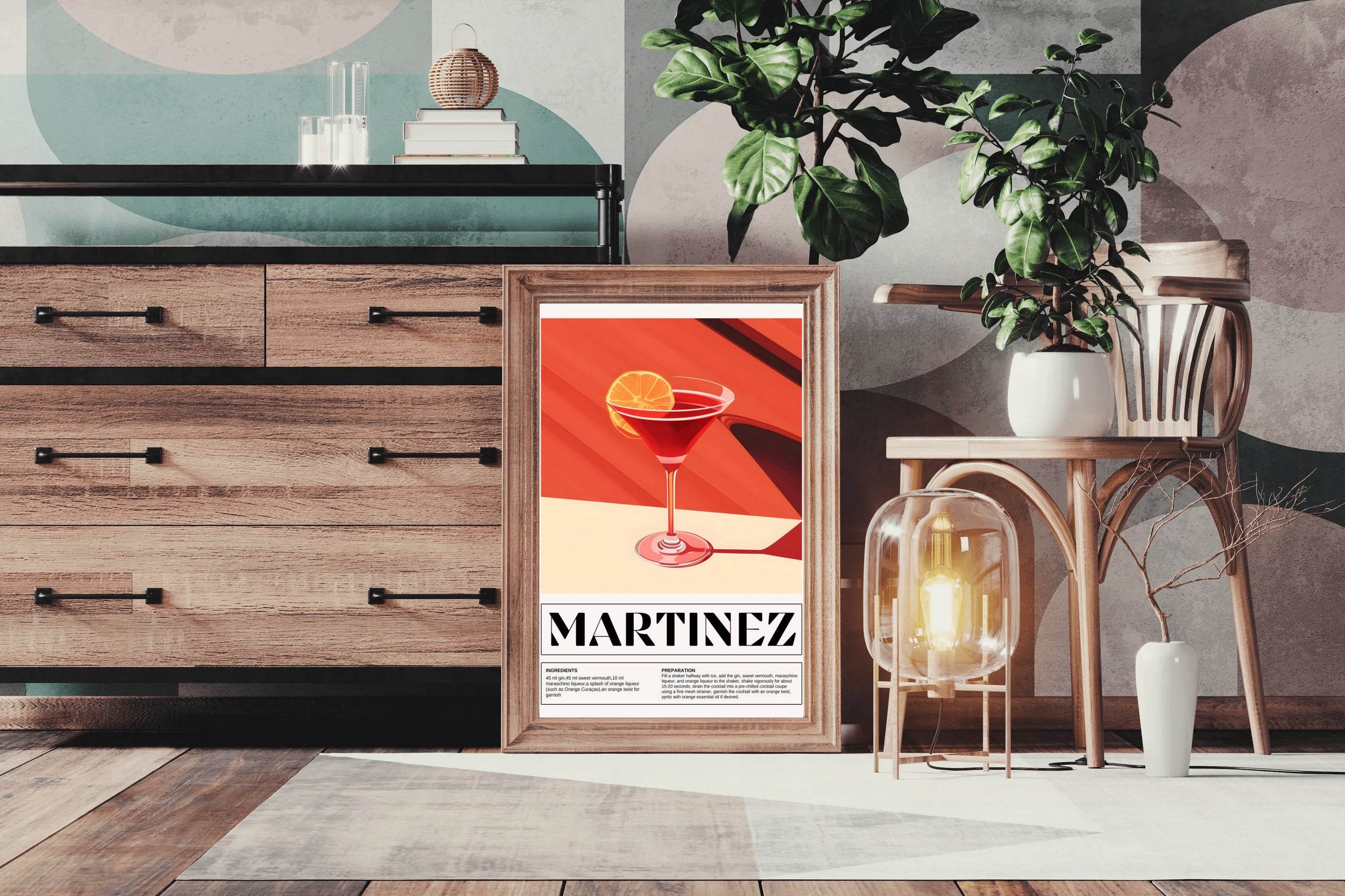 Red Martinez cocktail Wall Art - beink online art store