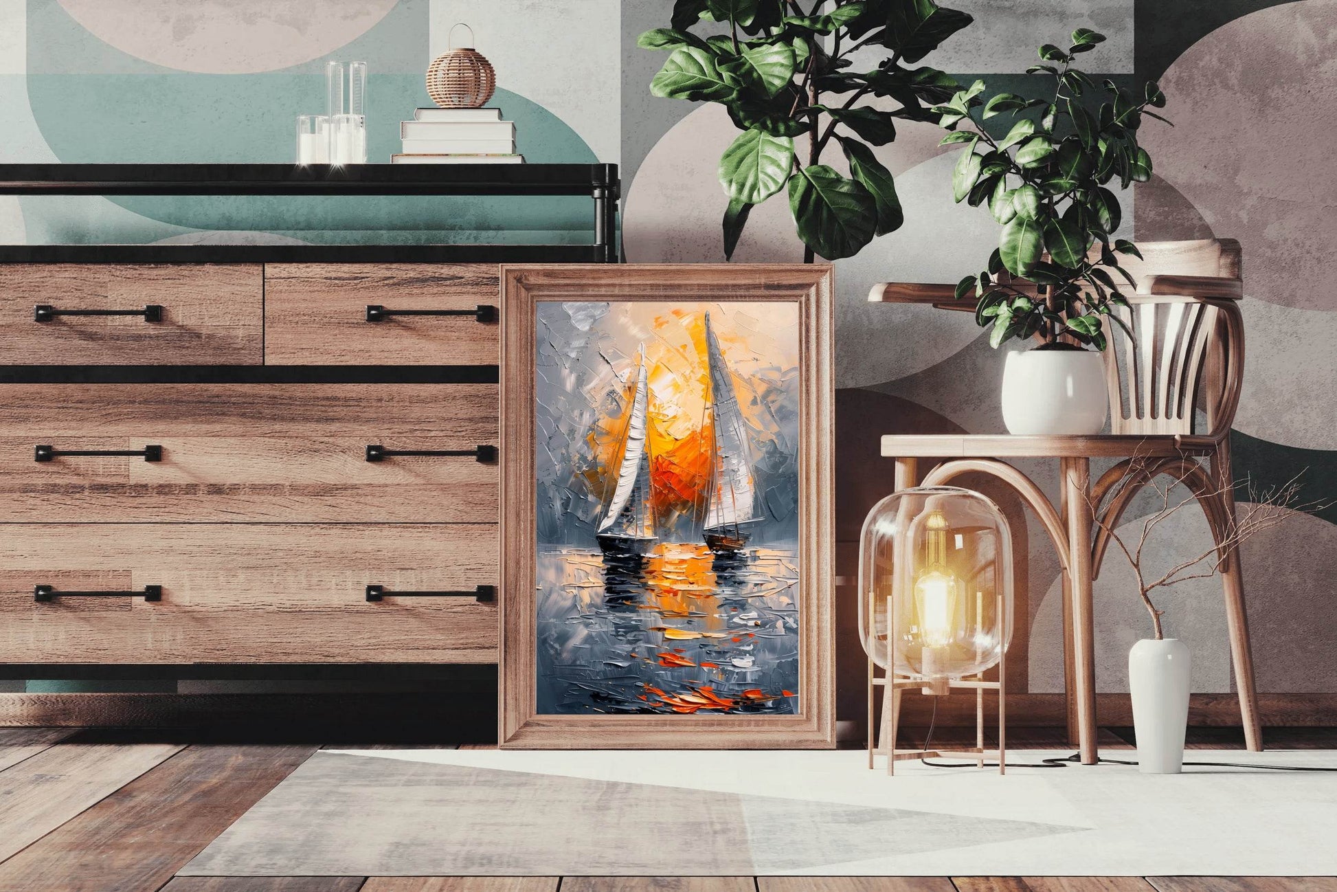 Oil Painting of Yacht Wall Art - beink online art store