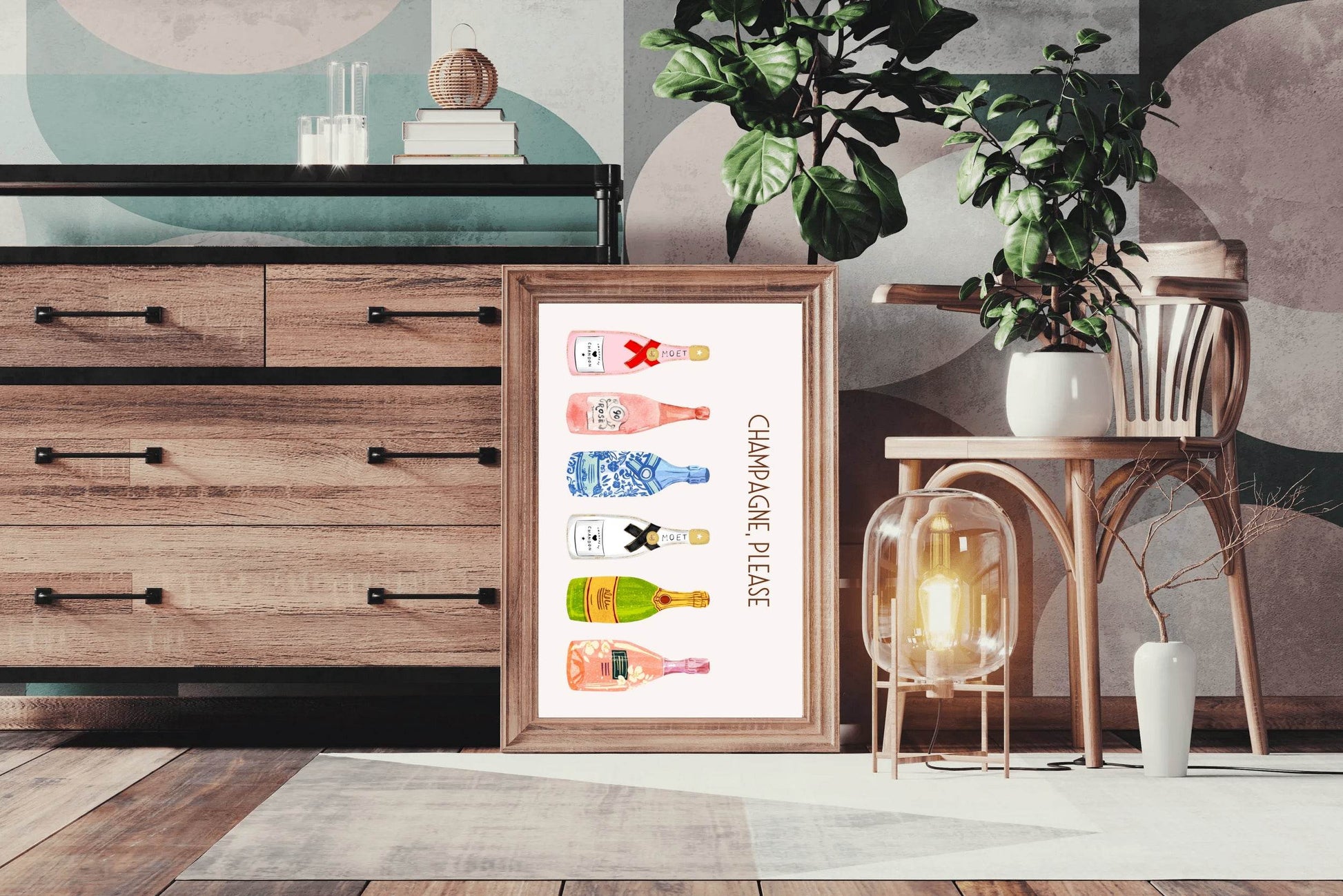 Different Bottles of Champagne Wall Art - beink online art store