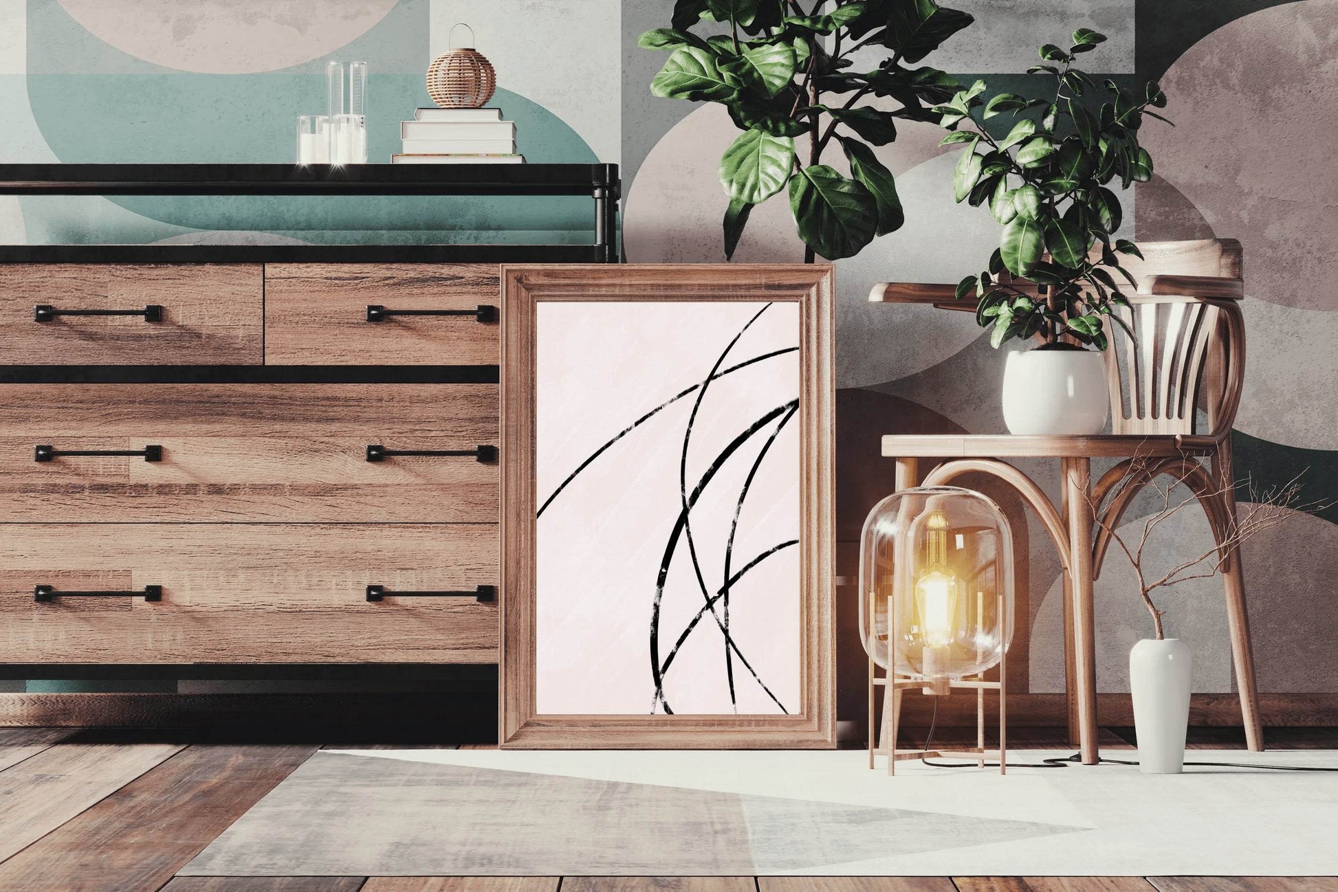 Black Abstract Patterns Wall Art - beink online art store