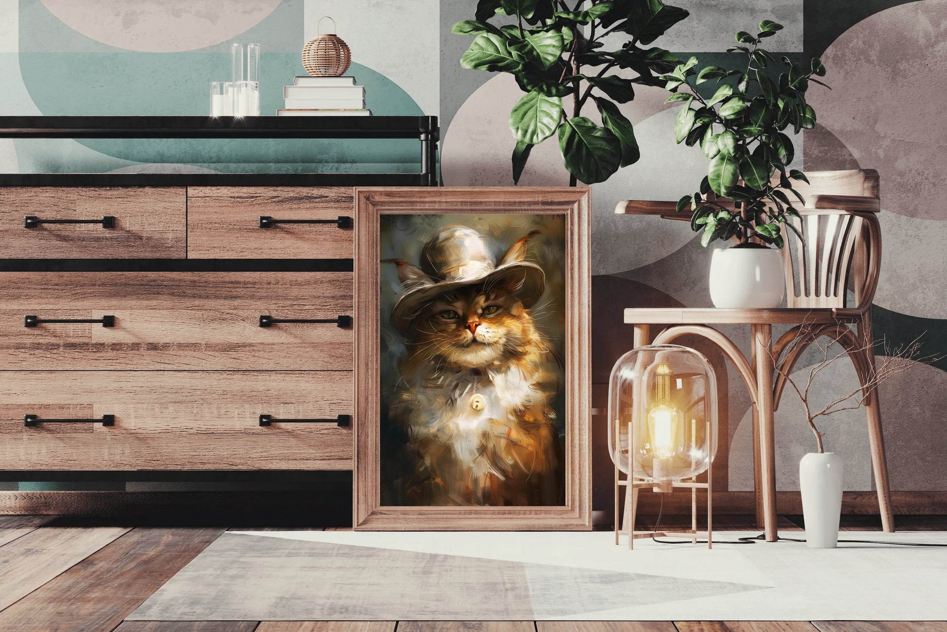 Hand Painted Persian Cat Illustration - beink online art store